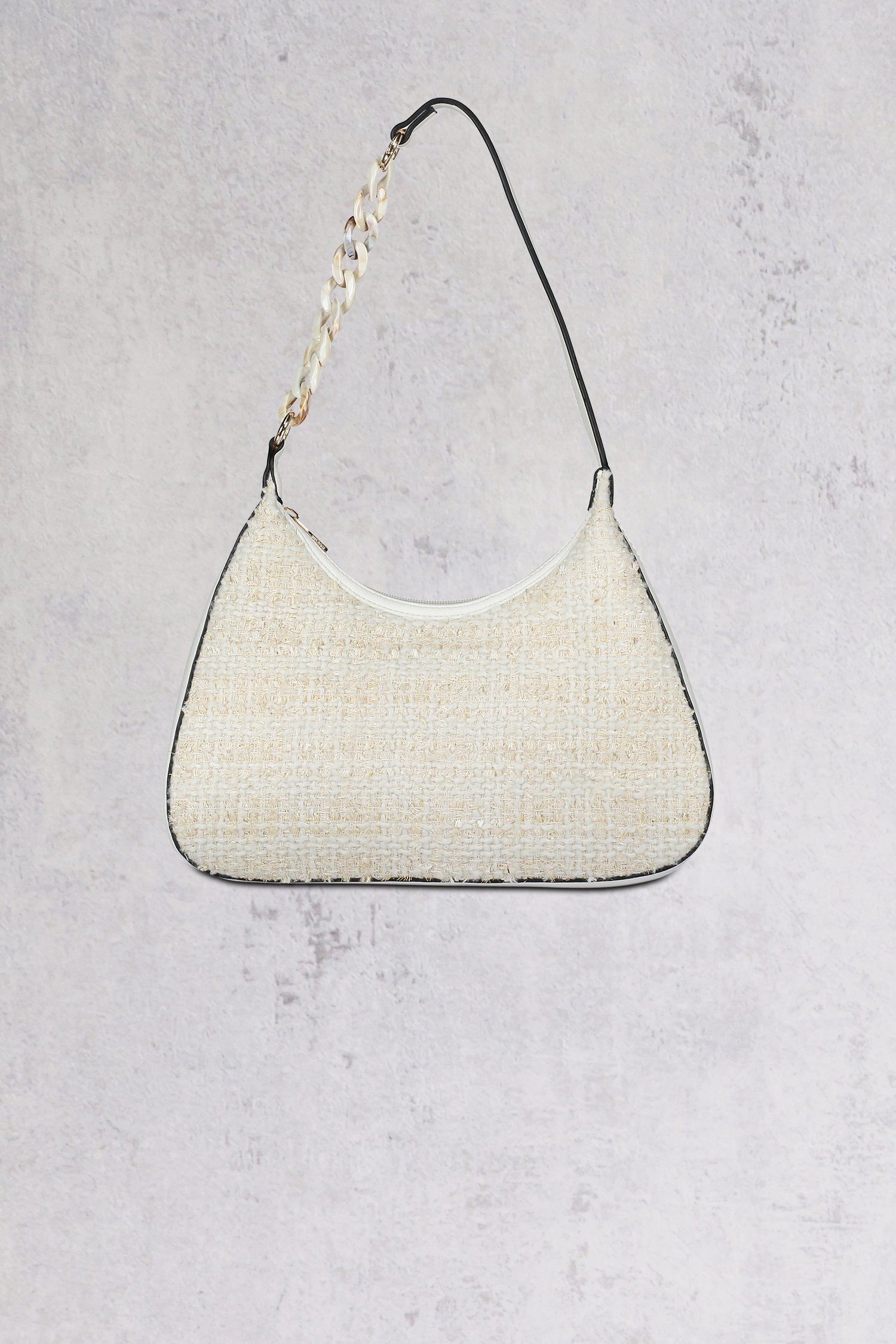 Sac à main hobo en bouclé écru-blanc  de Bulaggi pour Femmes