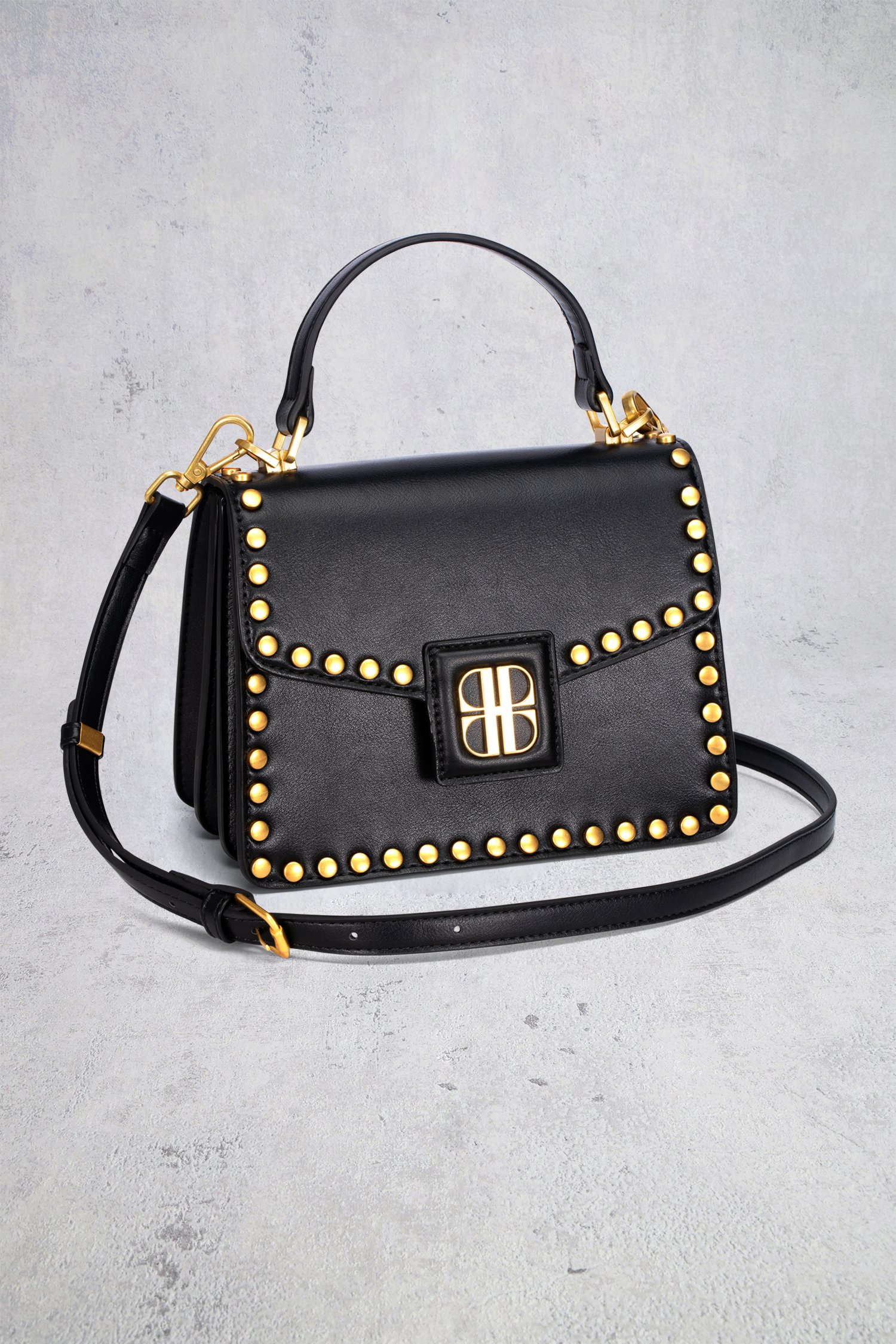 Photo produit 1 de Sac à main noir avec clous dorés de Laurent David pour Femmes