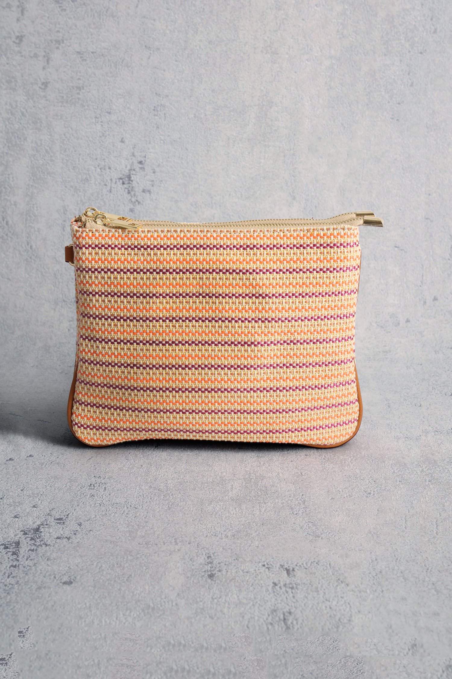 Sac à main tressé orange-violet de Liberty Island pour Femmes