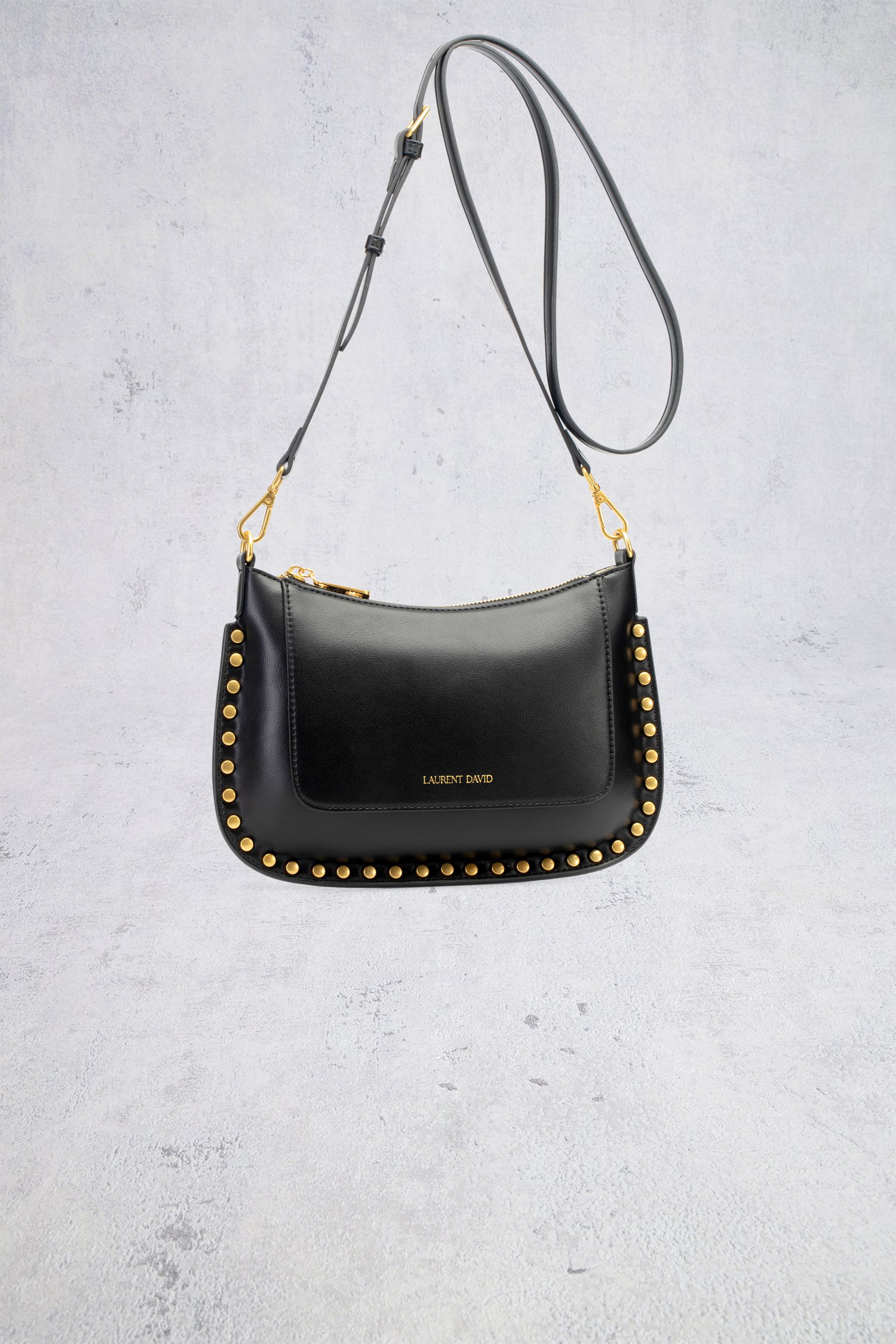 Photo produit 1 de Sac bandoulière noir à clous dorés de Laurent David pour Femmes