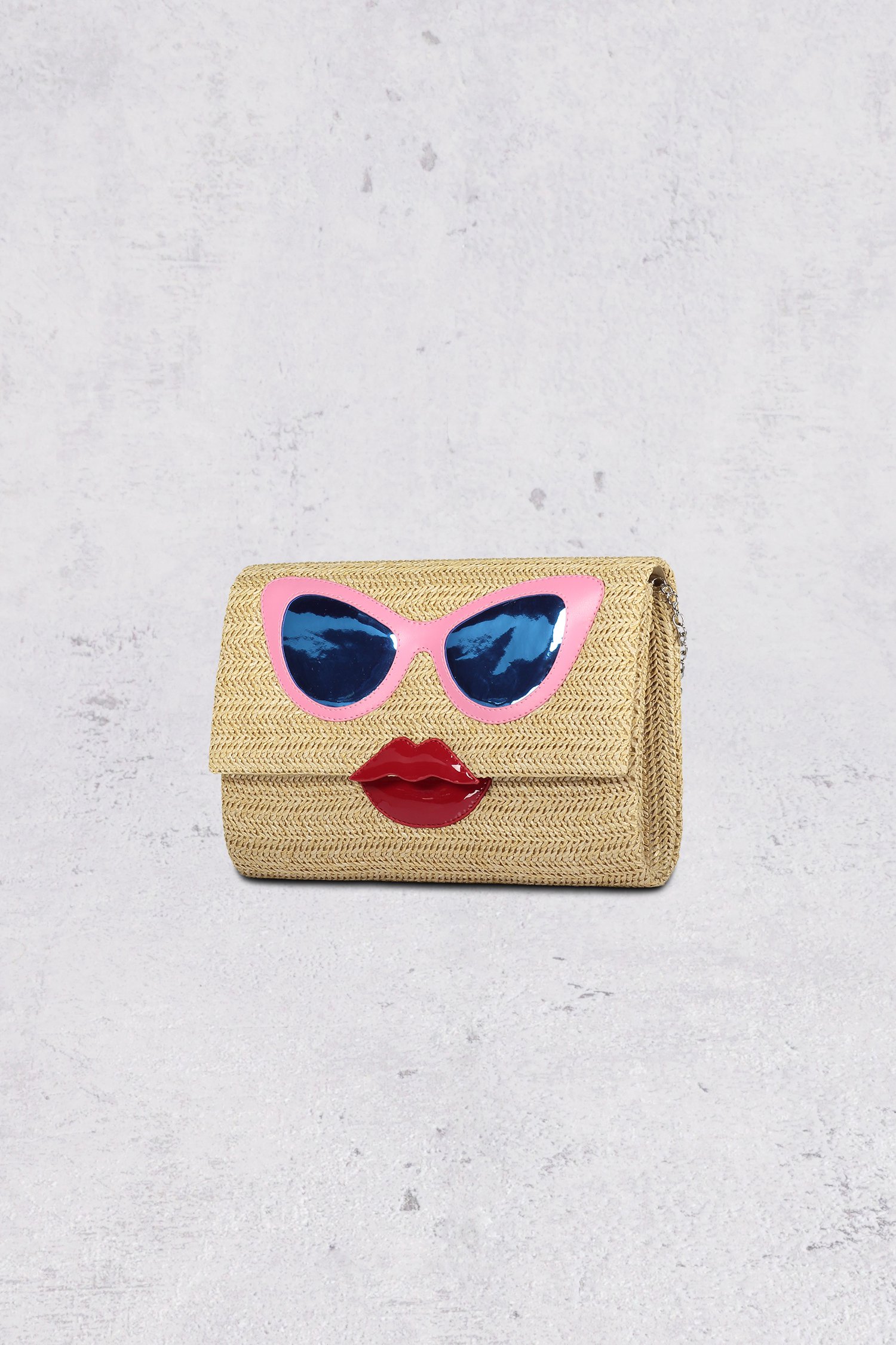 Sac bandoulière tressé beige à finitions ludiques de Bulaggi pour Femmes
