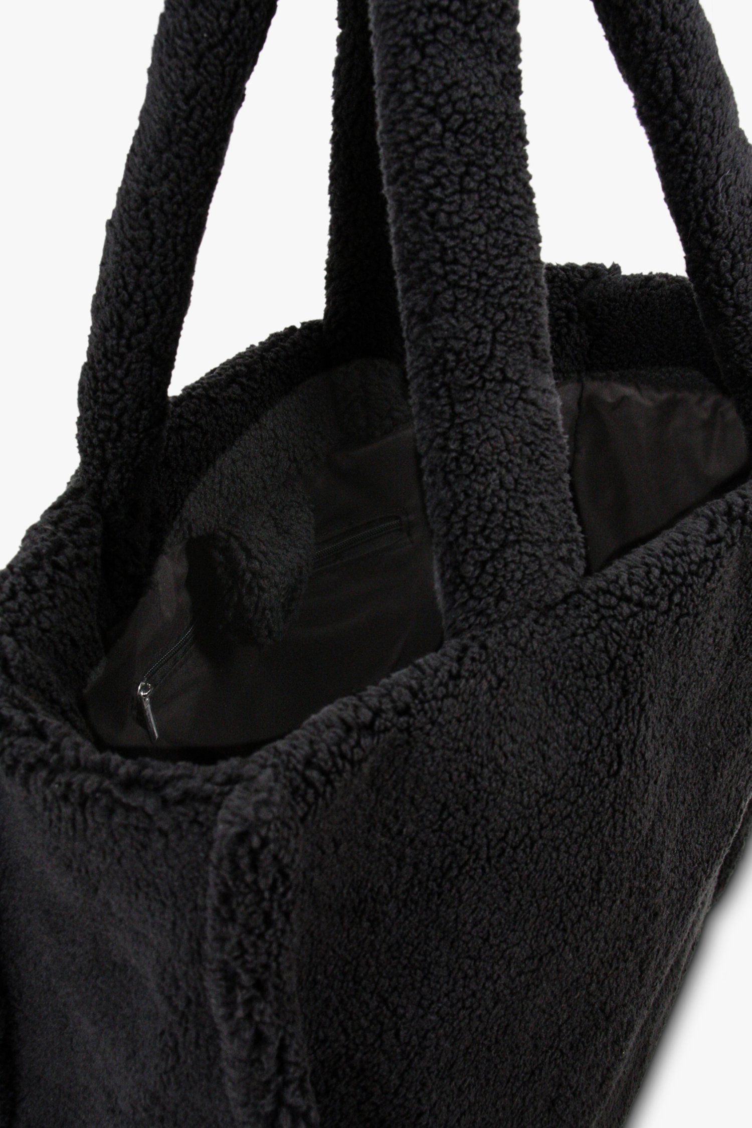 Sac fourre-tout noir en teddy doux de Liberty Island pour Femmes