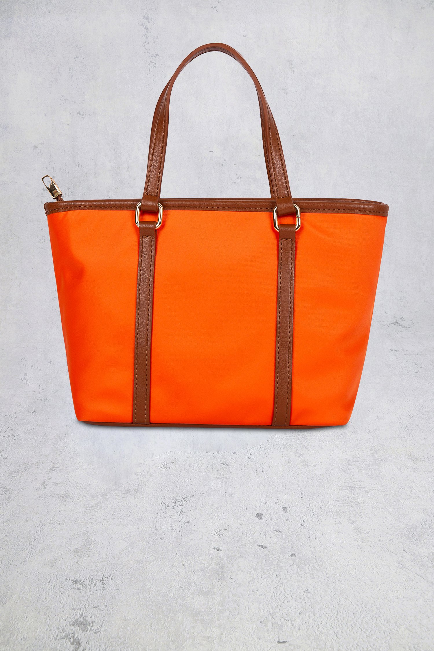 Le dos de Sac porté épaule orange avec détails bruns  de Laurent David pour Femmes