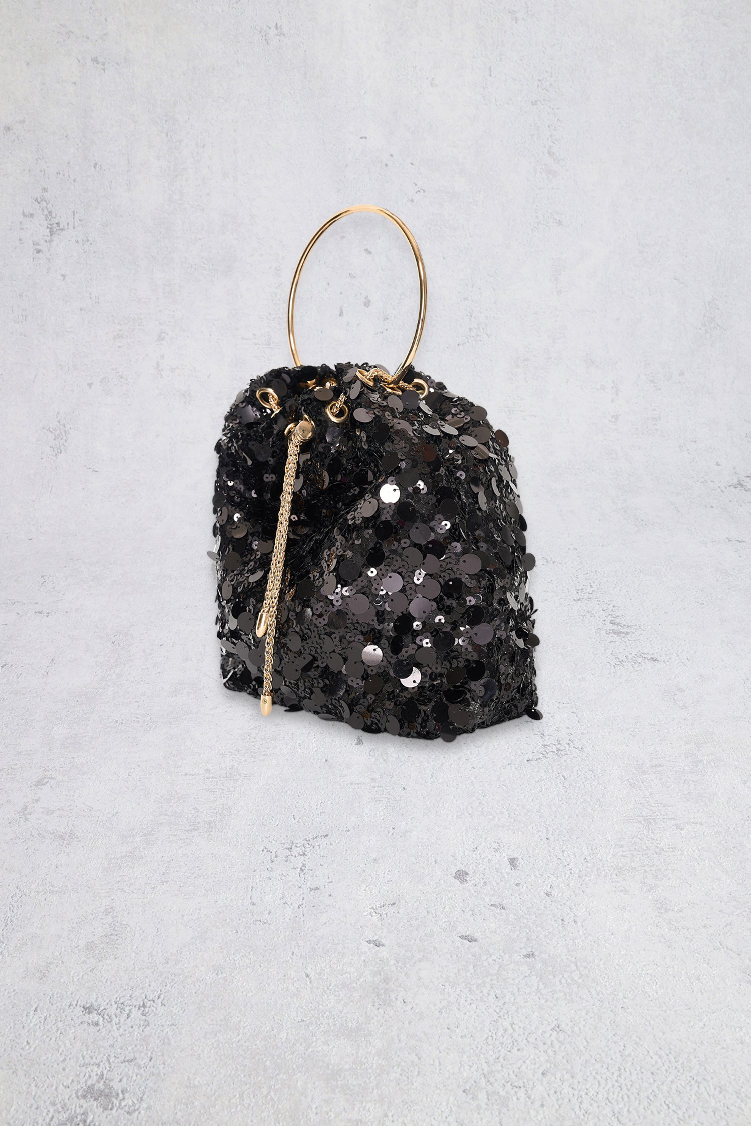Photo produit 1 de Sac seau noir à paillettes de Bulaggi pour Femmes