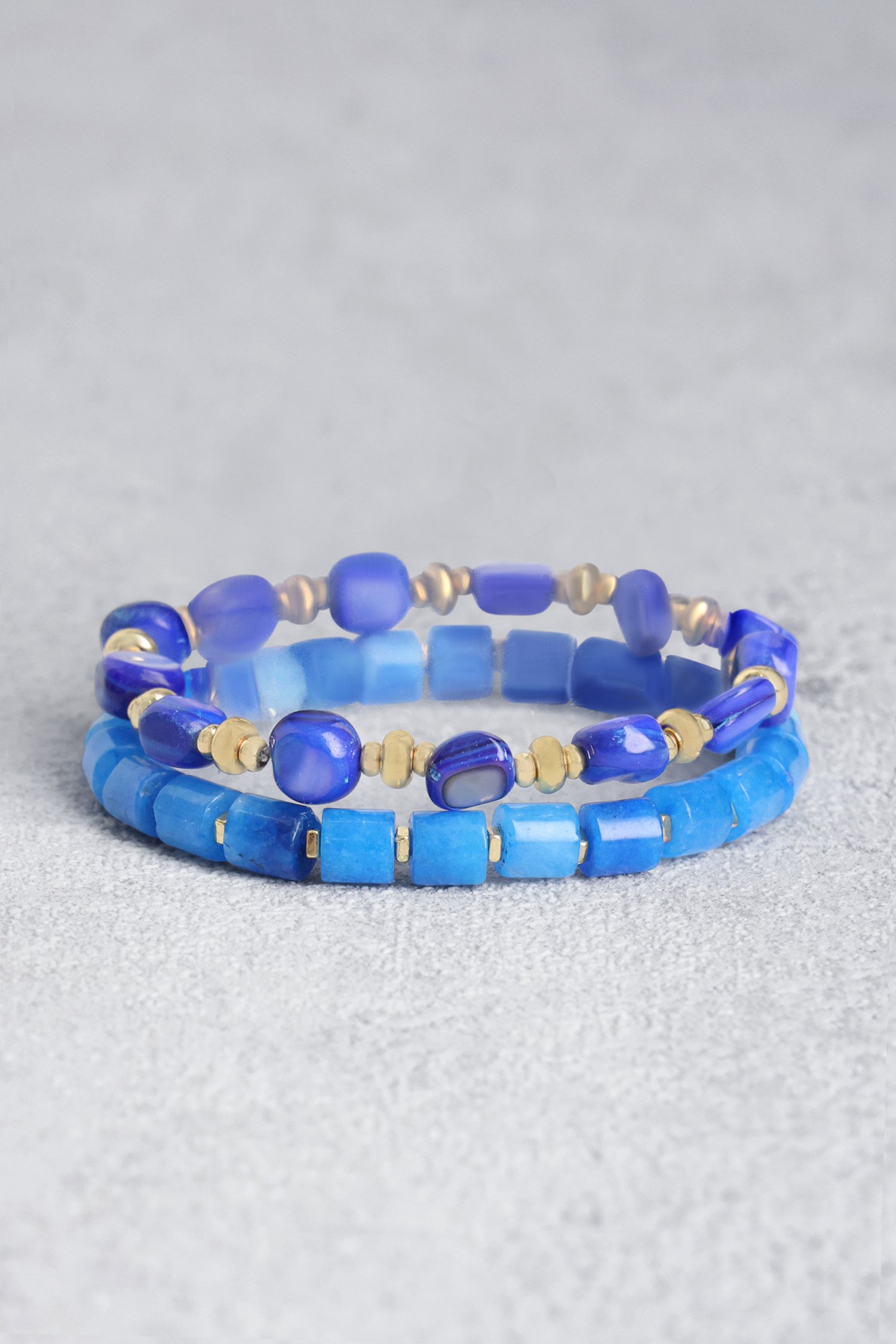 Set de 2 bracelets avec perles bleues de Liberty Island pour Femmes