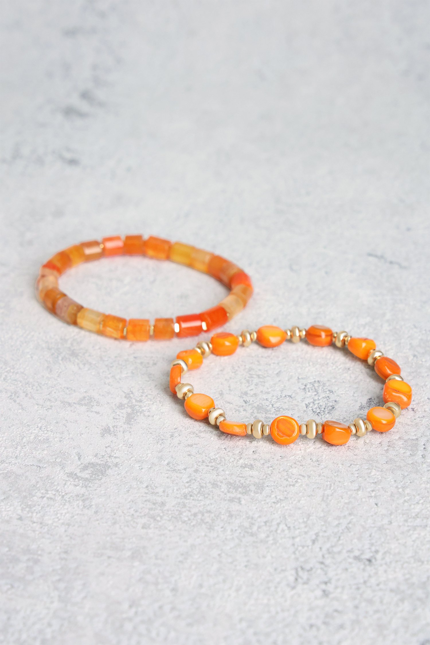 Set de 2 bracelets avec perles orange de Liberty Island pour Femmes