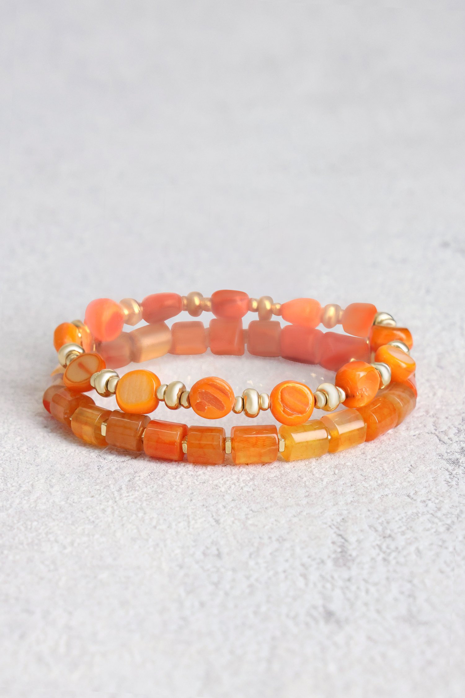 Set de 2 bracelets avec perles orange de Liberty Island pour Femmes