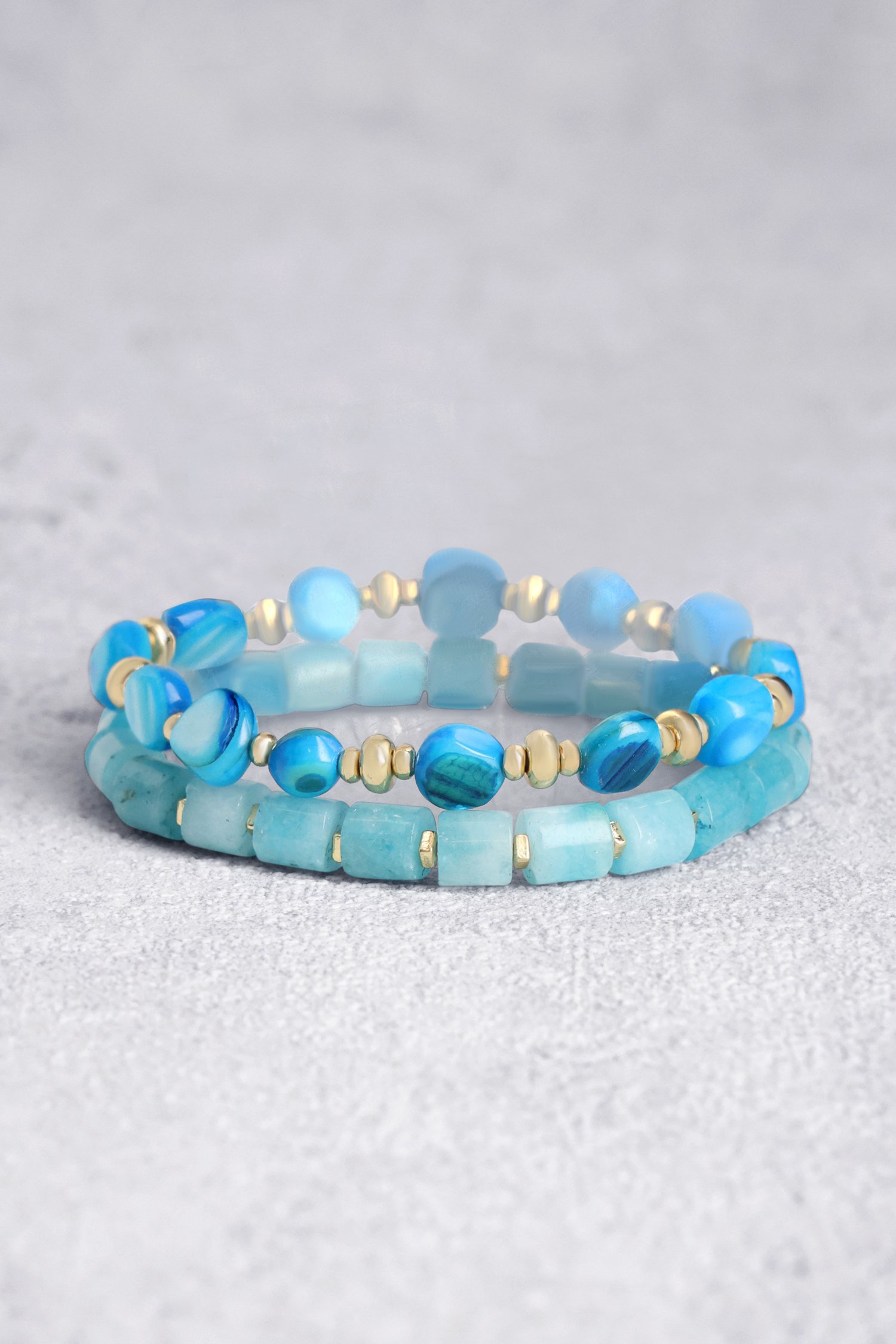 Set de 2 bracelets avec perles turquoise de Liberty Island pour Femmes