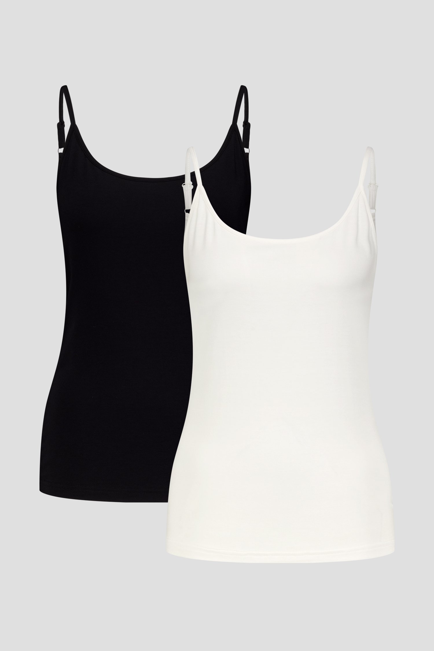 Le devant de Set de tops noir et blanc à bretelles réglables de Liberty Island pour Femmes