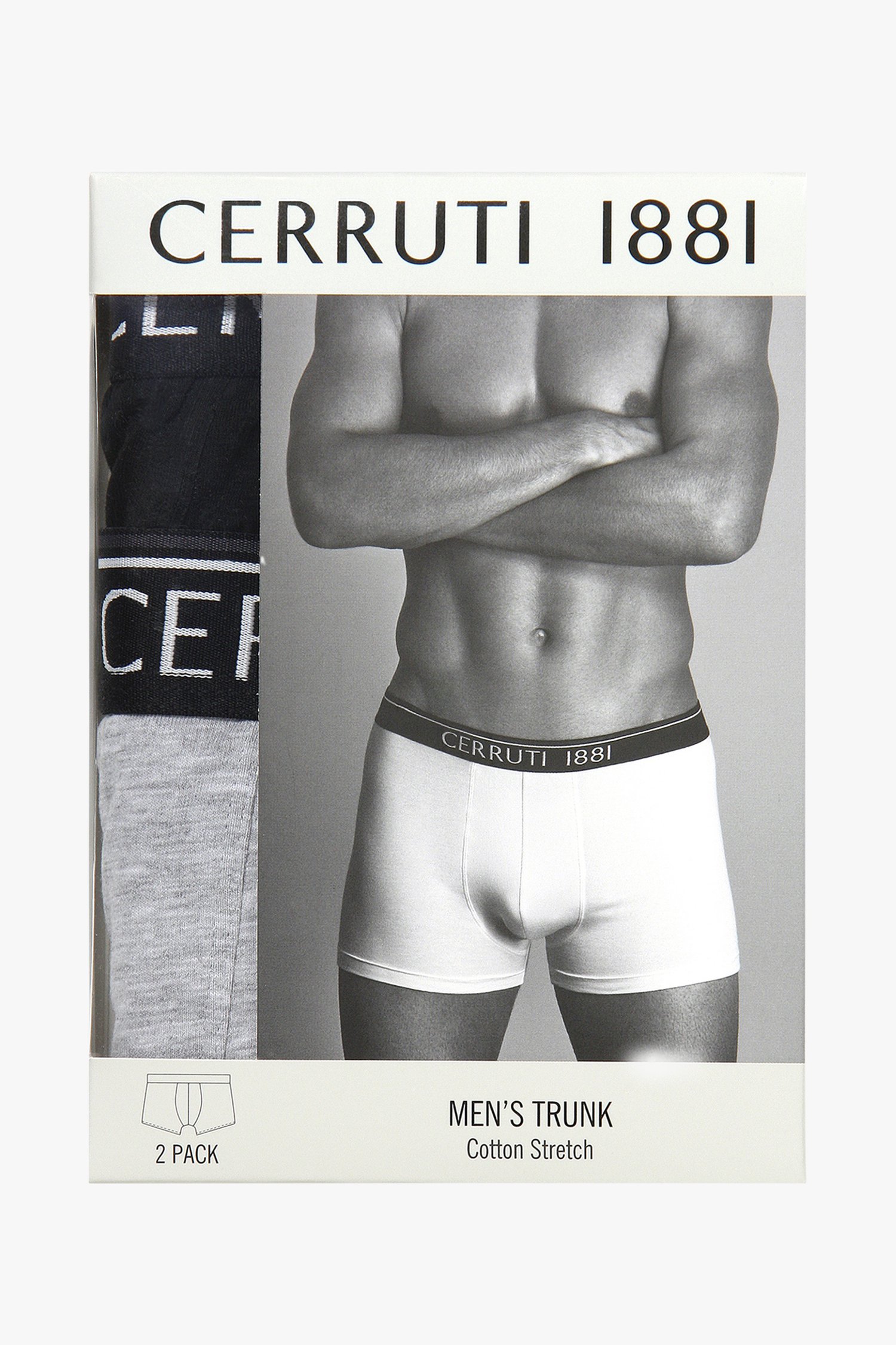 Set van 2: zwarte en grijze boxershort van Cerruti 1881 voor Heren