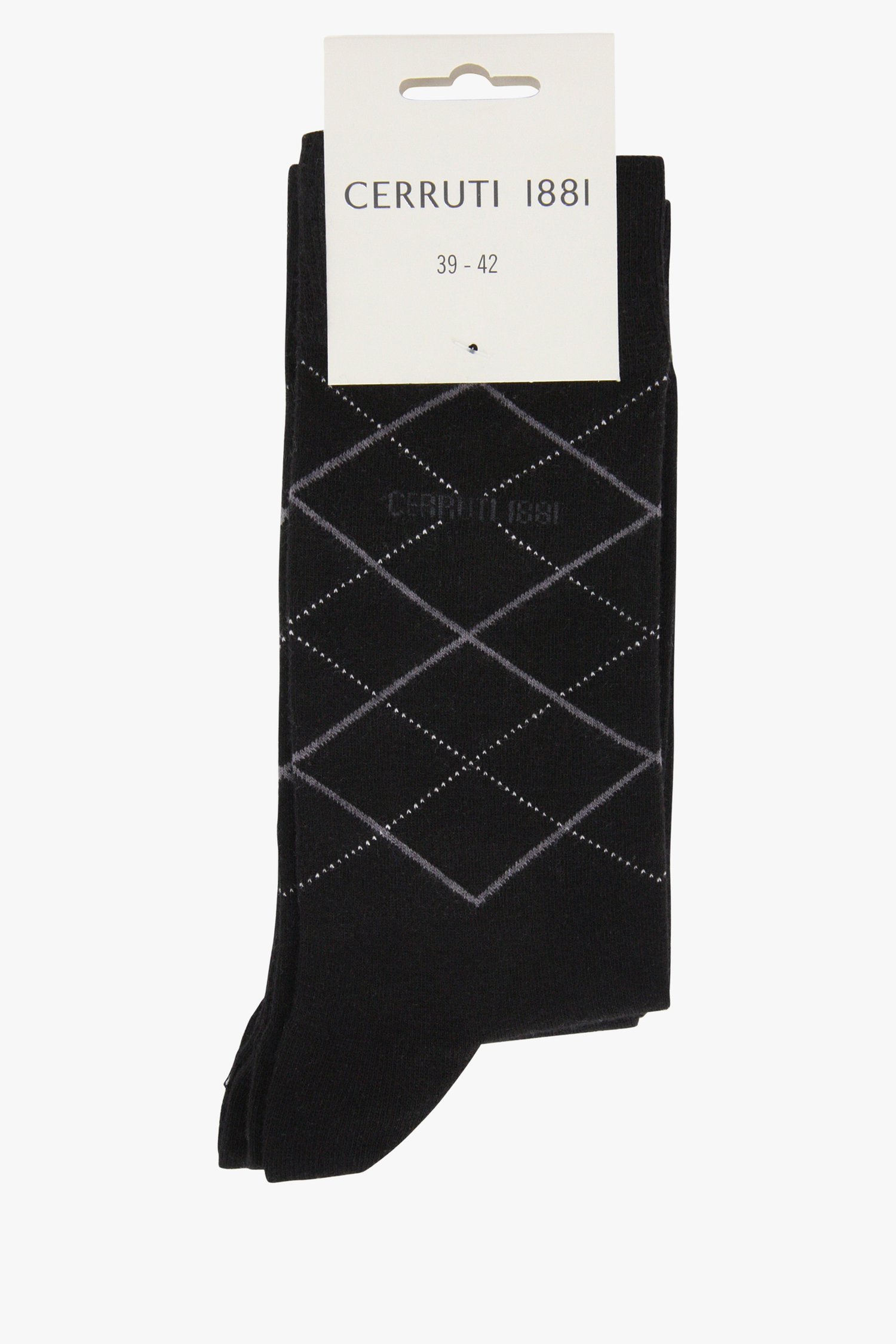Set van 2: zwarte geruite sokken van Cerruti 1881 voor Heren