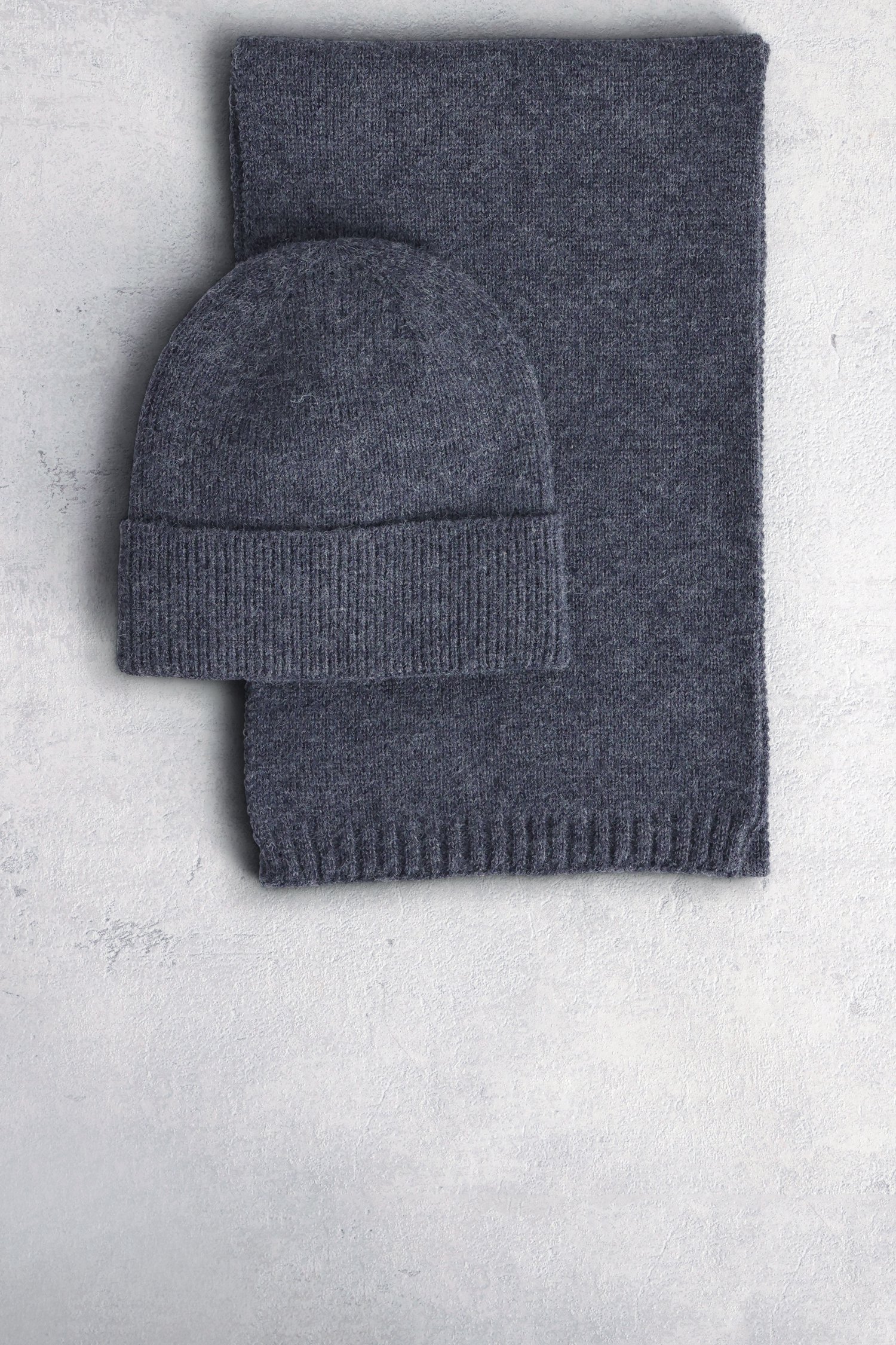 Voorkant van Set van blauwe sjaal en muts door Liberty Island voor Heren