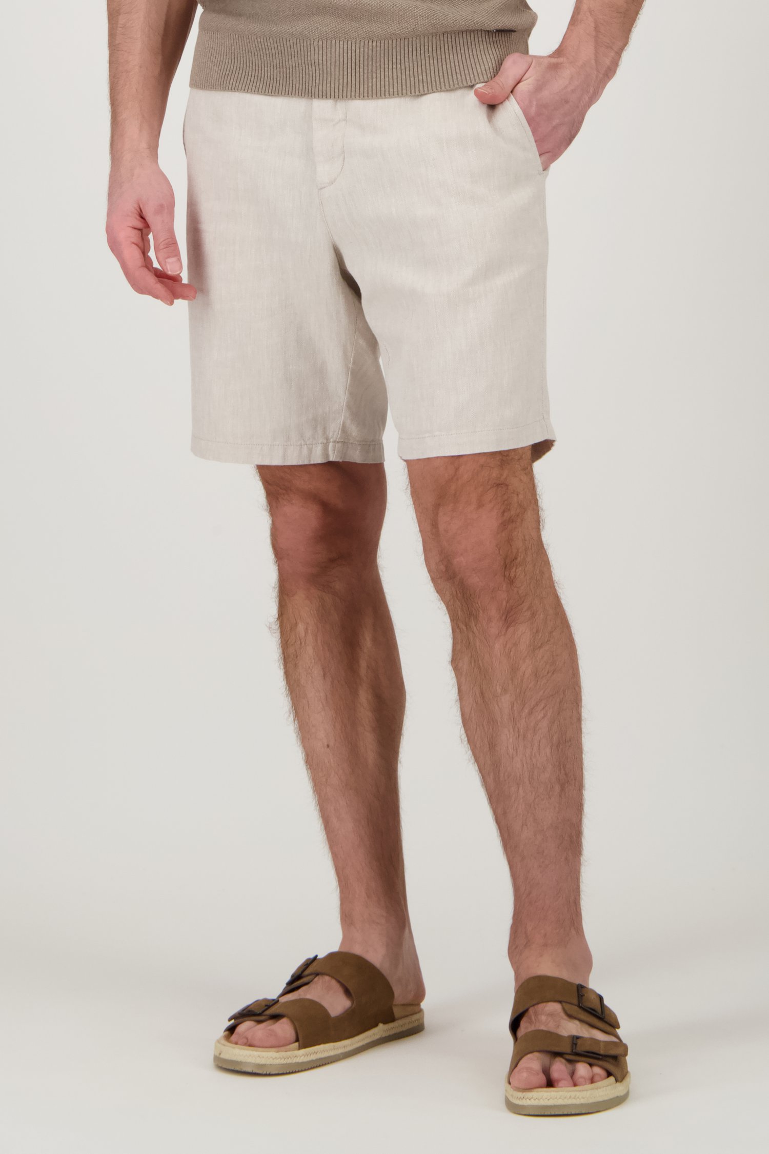 Short beige avec motif à chevrons de Upper East pour Hommes