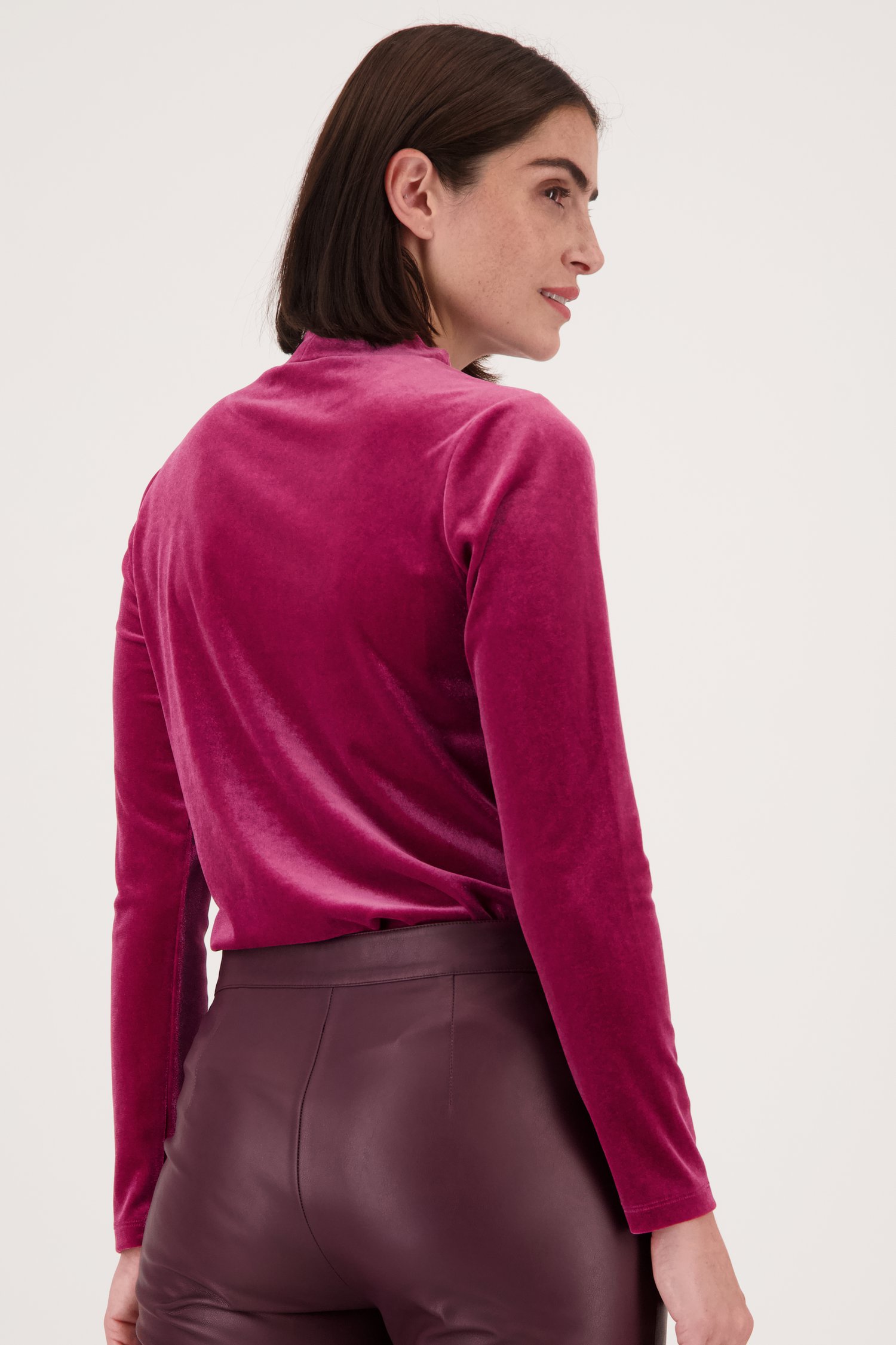 Sous-pull en velours fuchsia	 de D'Auvry pour Femmes