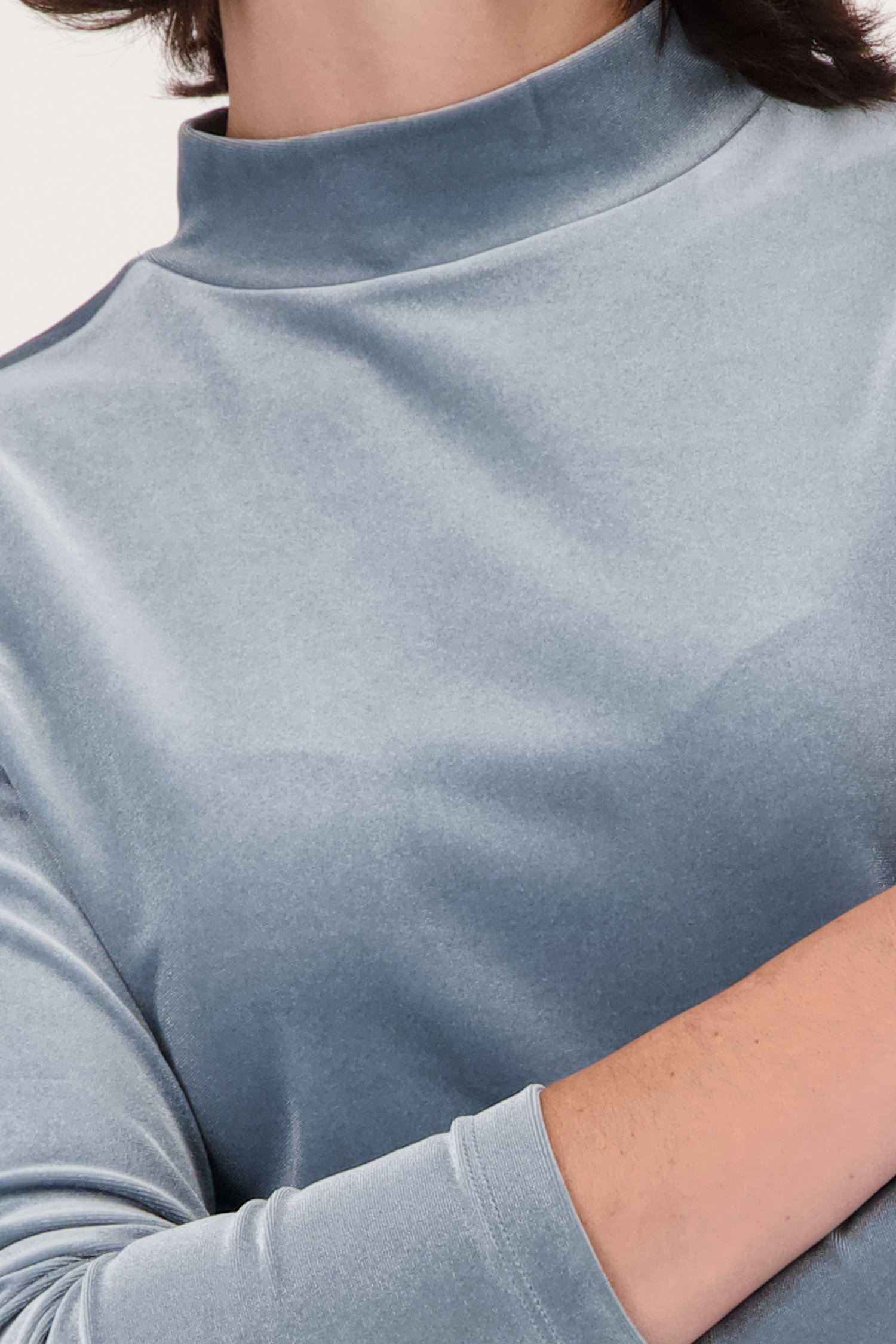 Sous-pull en velours gris-bleu de D'Auvry pour Femmes