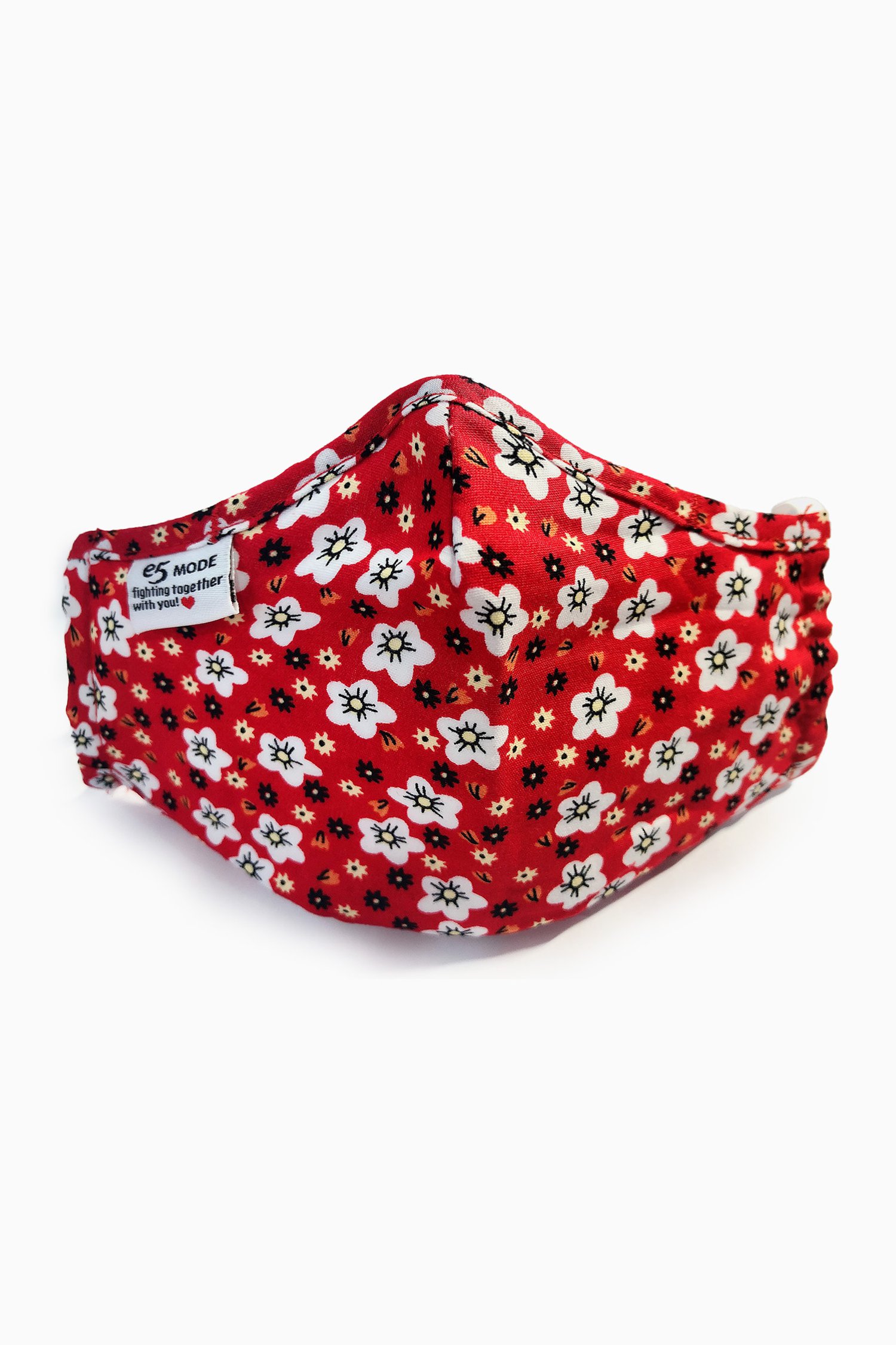 Stoffen mondmasker - Kinderen - rood met bloemen van Liberty Island voor Dames