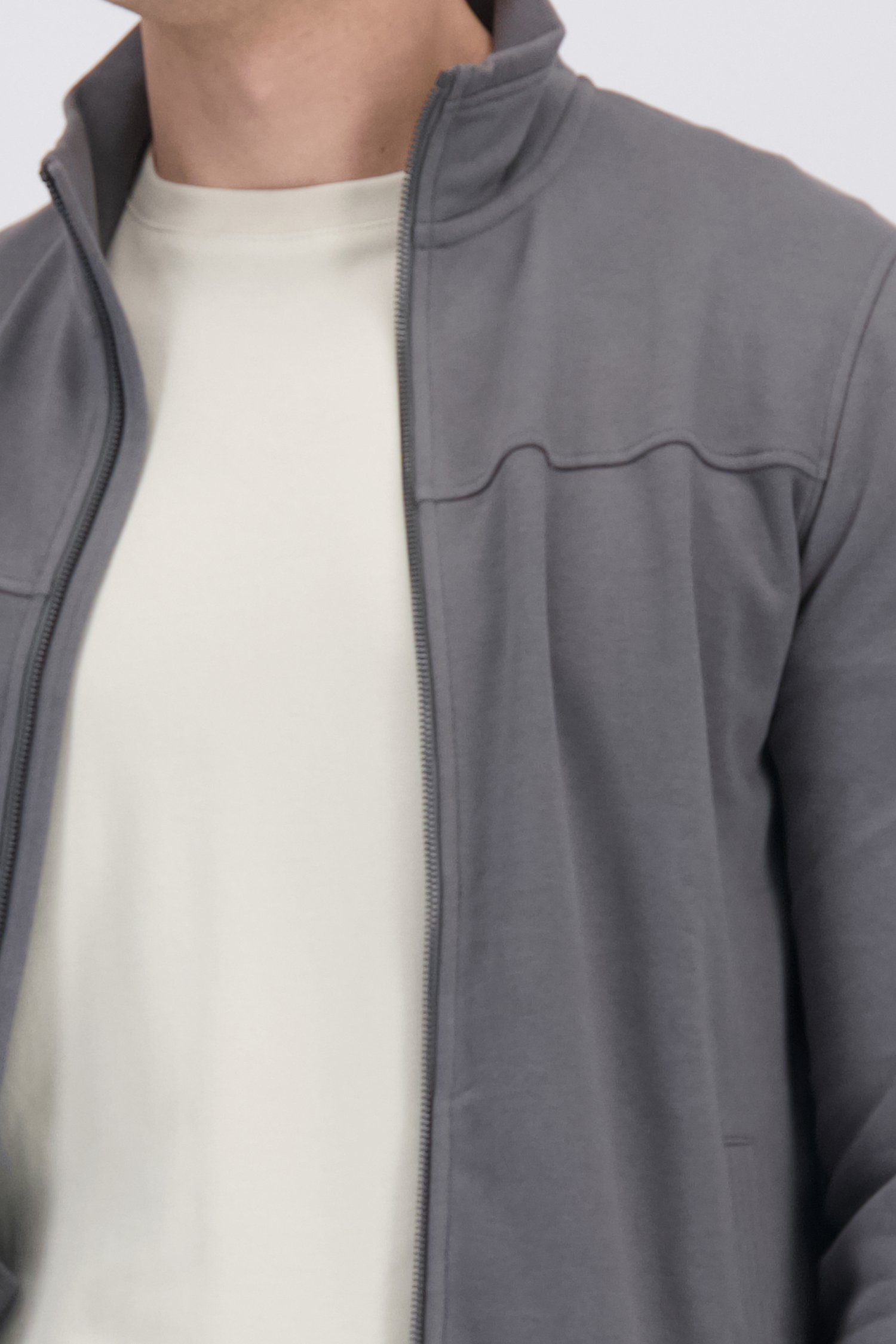 Détail de Sweat zippé gris de Liberty Island pour Hommes