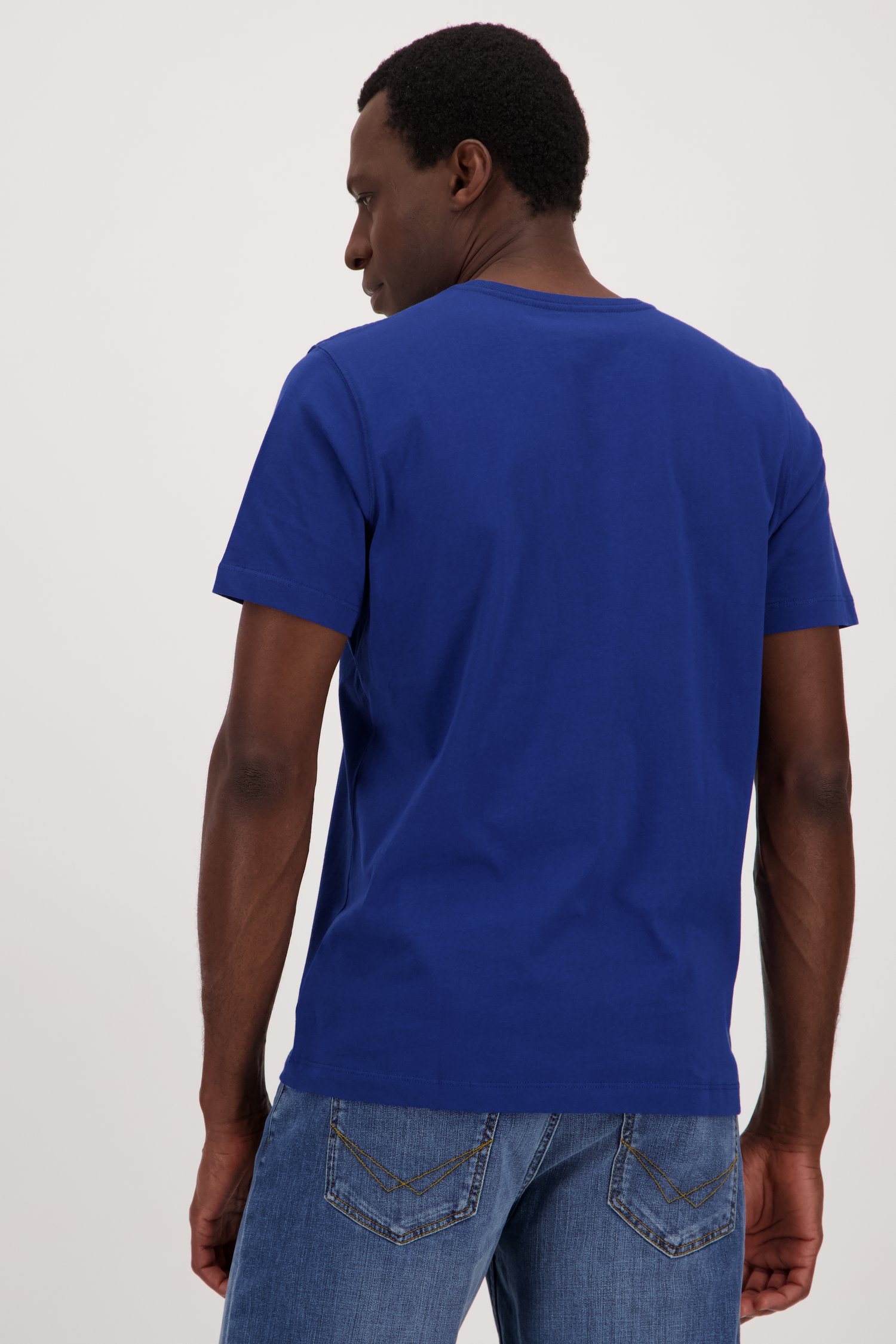 Le dos de T-shirt à col rond bleu foncé de Liberty Island pour Hommes