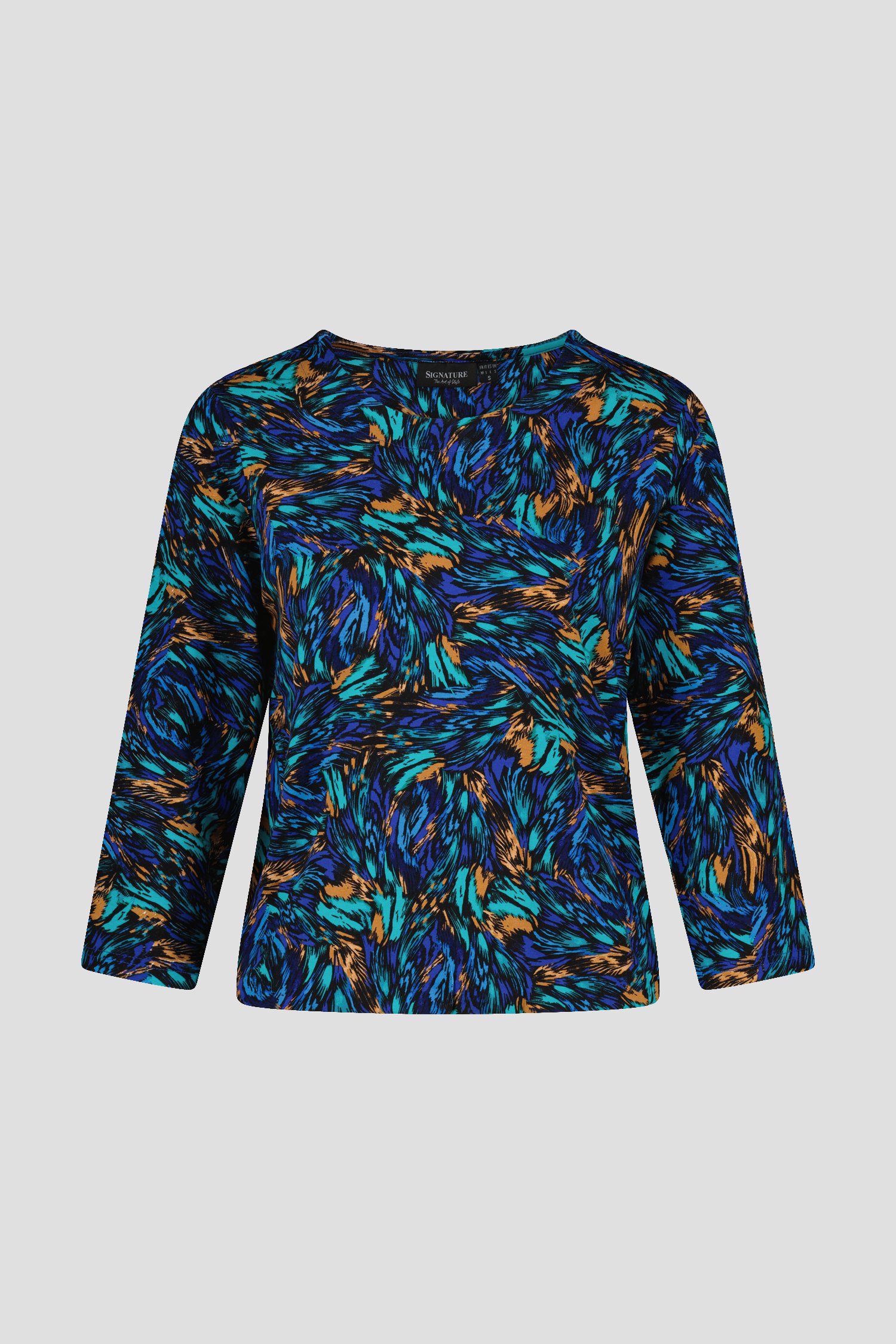 T-shirt à imprimé bleu-orange de Signature pour Femmes