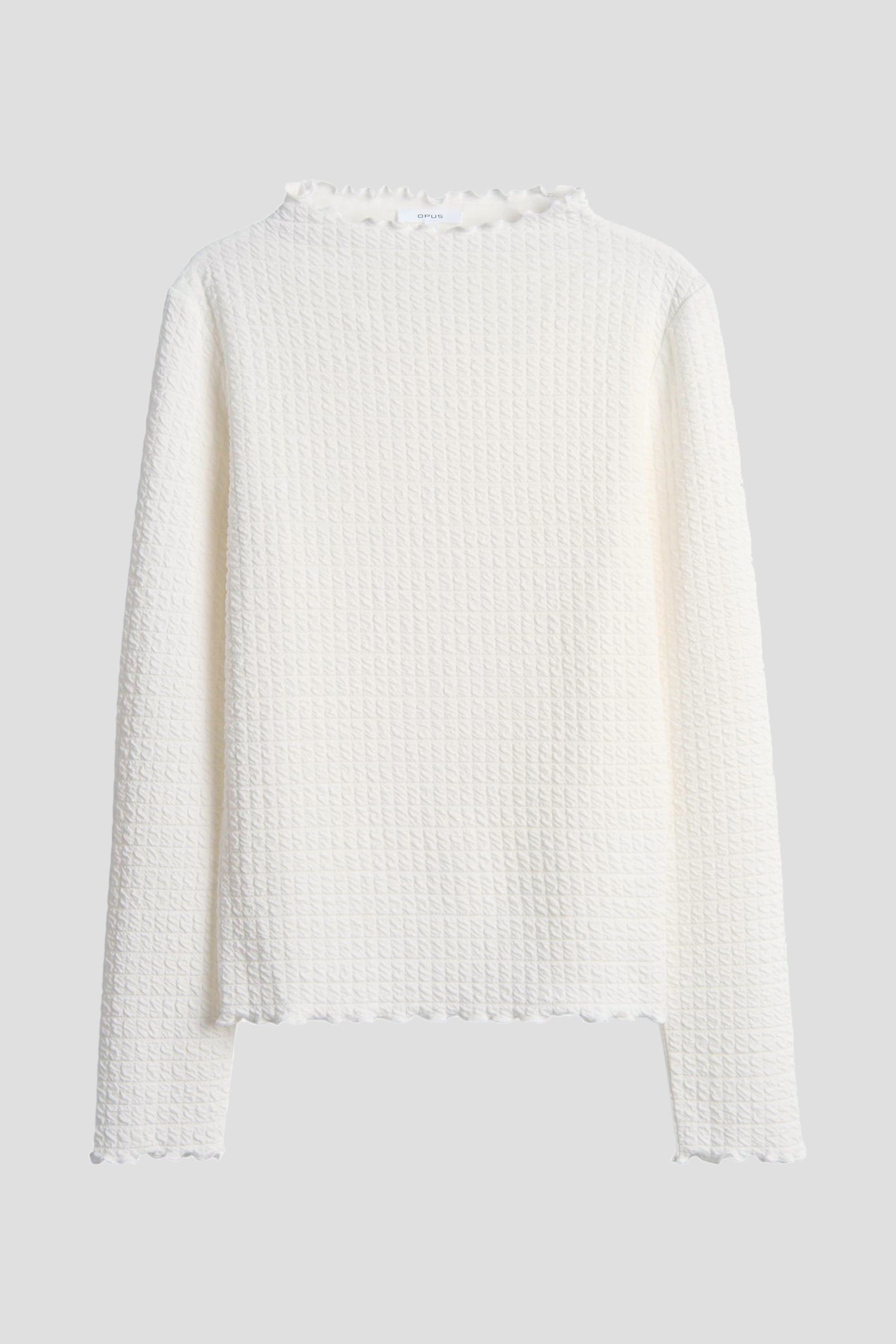 Photo produit 1 de T-shirt à manches longues blanc à texture de Opus pour Femmes