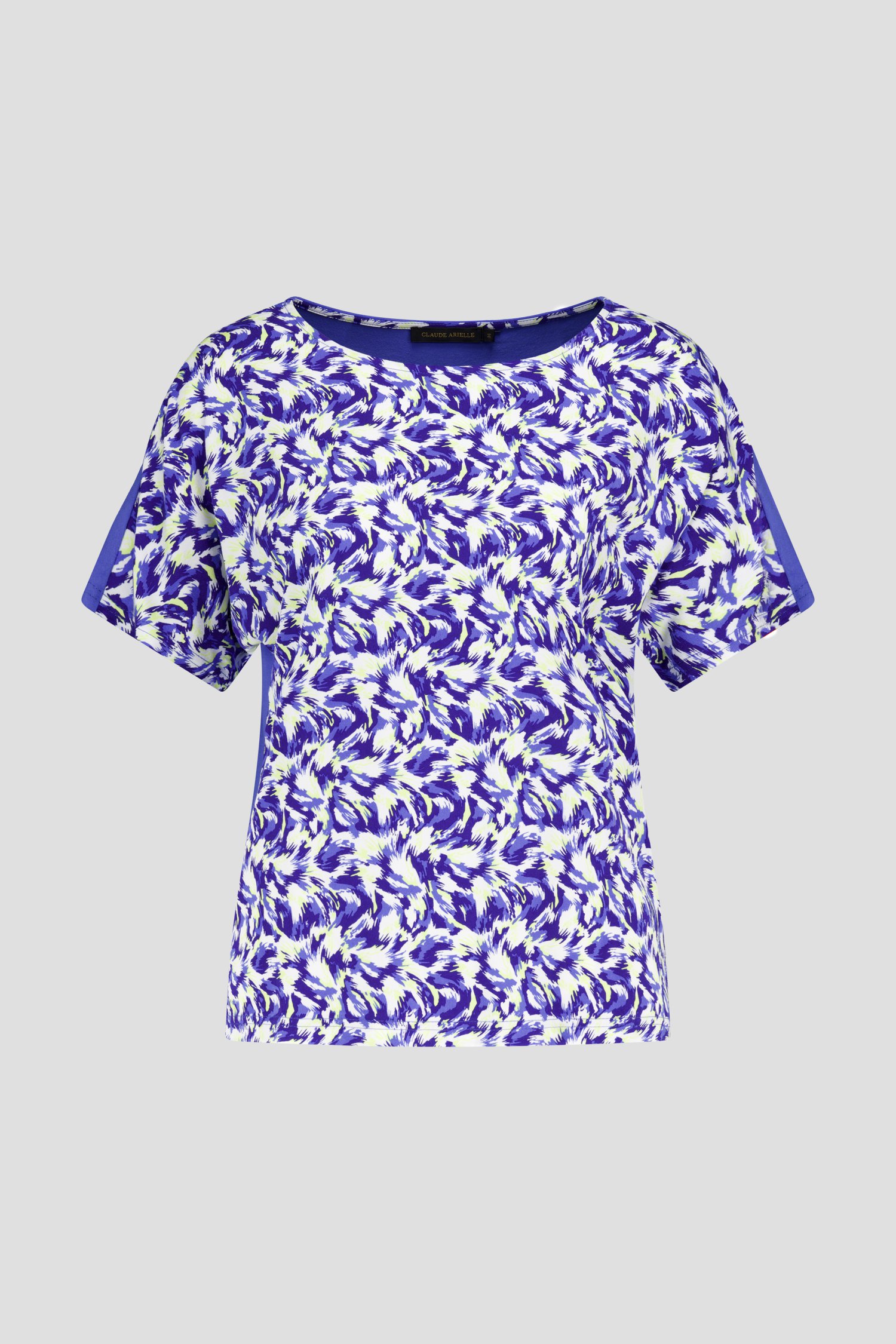 T-shirt à motif bleu, jaune et blanc de Claude Arielle pour Femmes