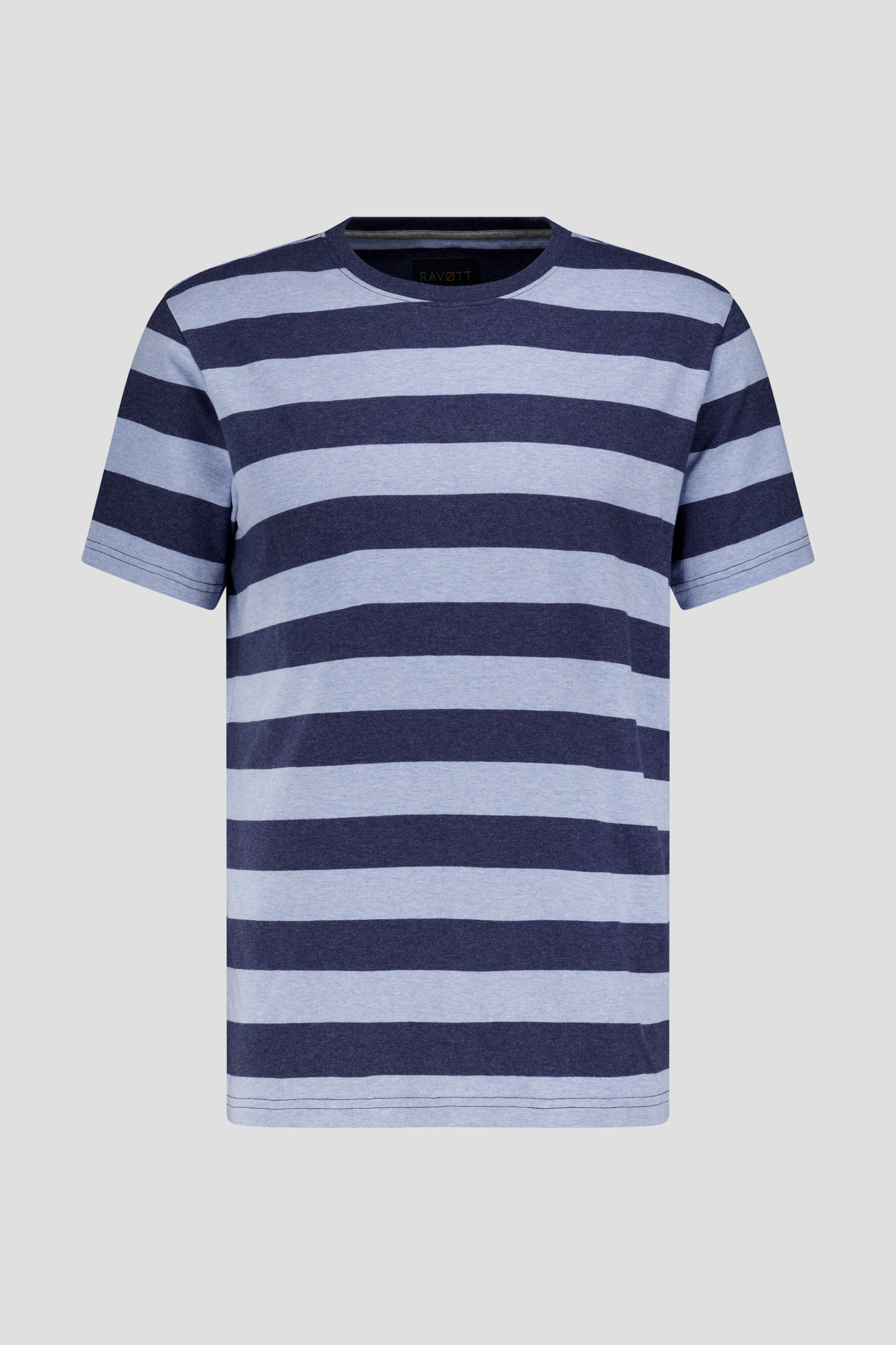 T-shirt à motif rayé bleu de Ravøtt pour Hommes