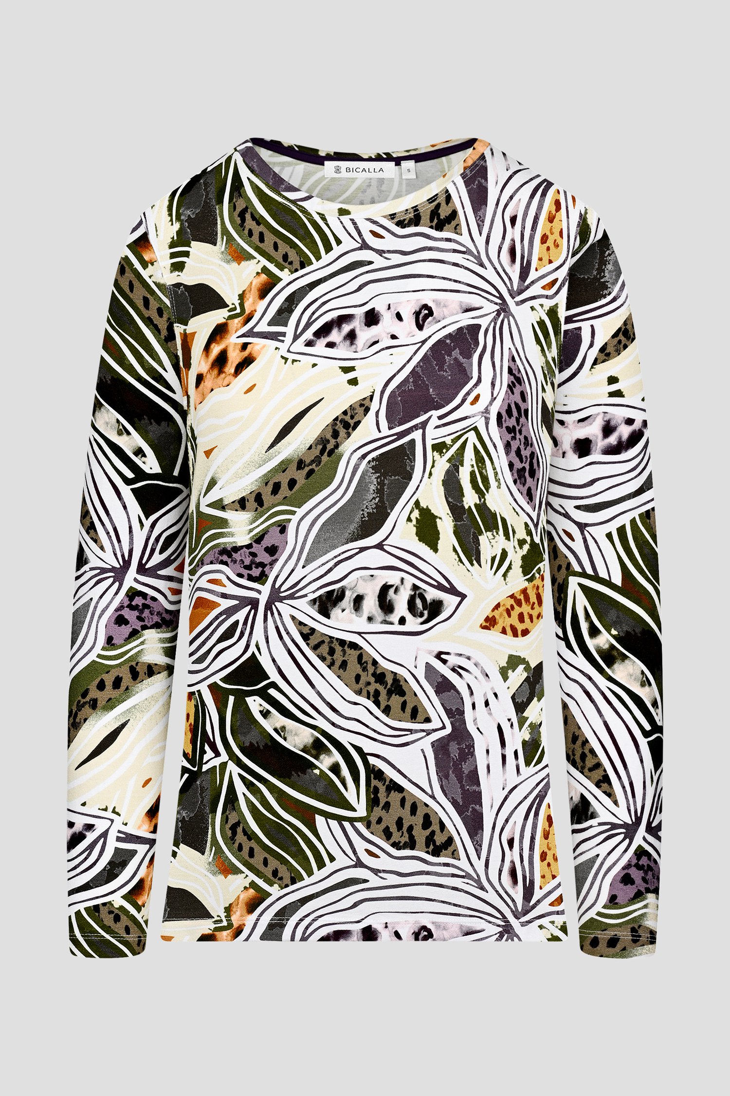 T-shirt avec imprimé feuillage de Bicalla pour Femmes