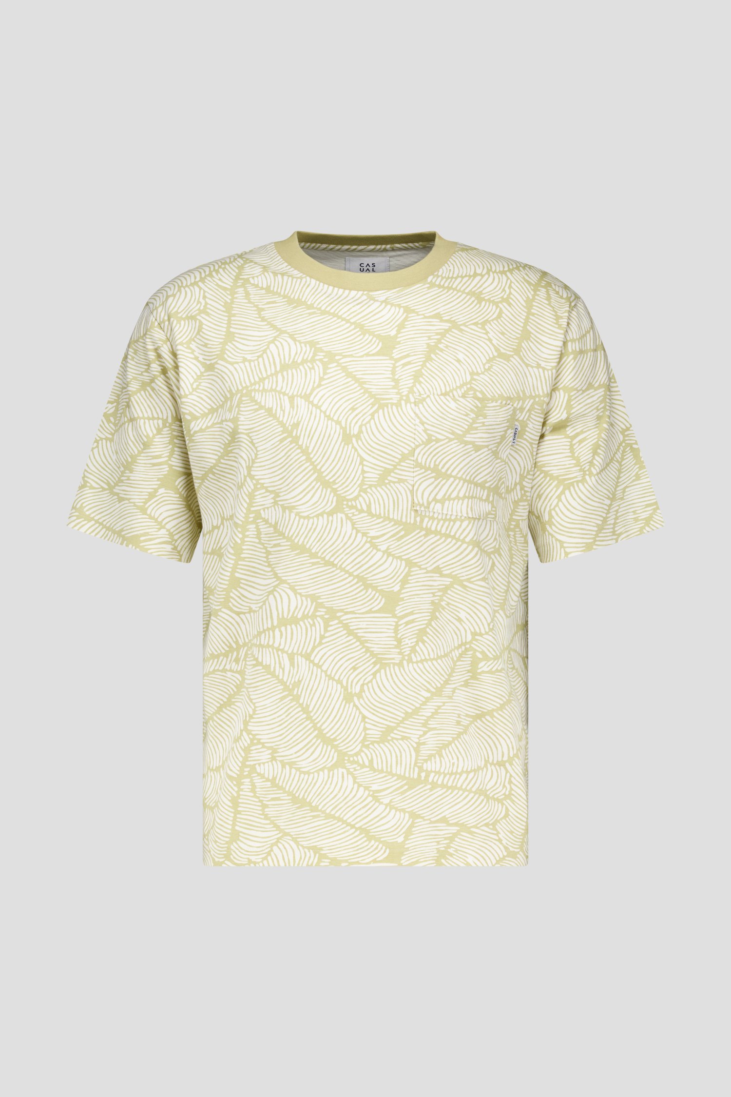 T-shirt beige avec imprimé blanc de Casual Five pour Hommes