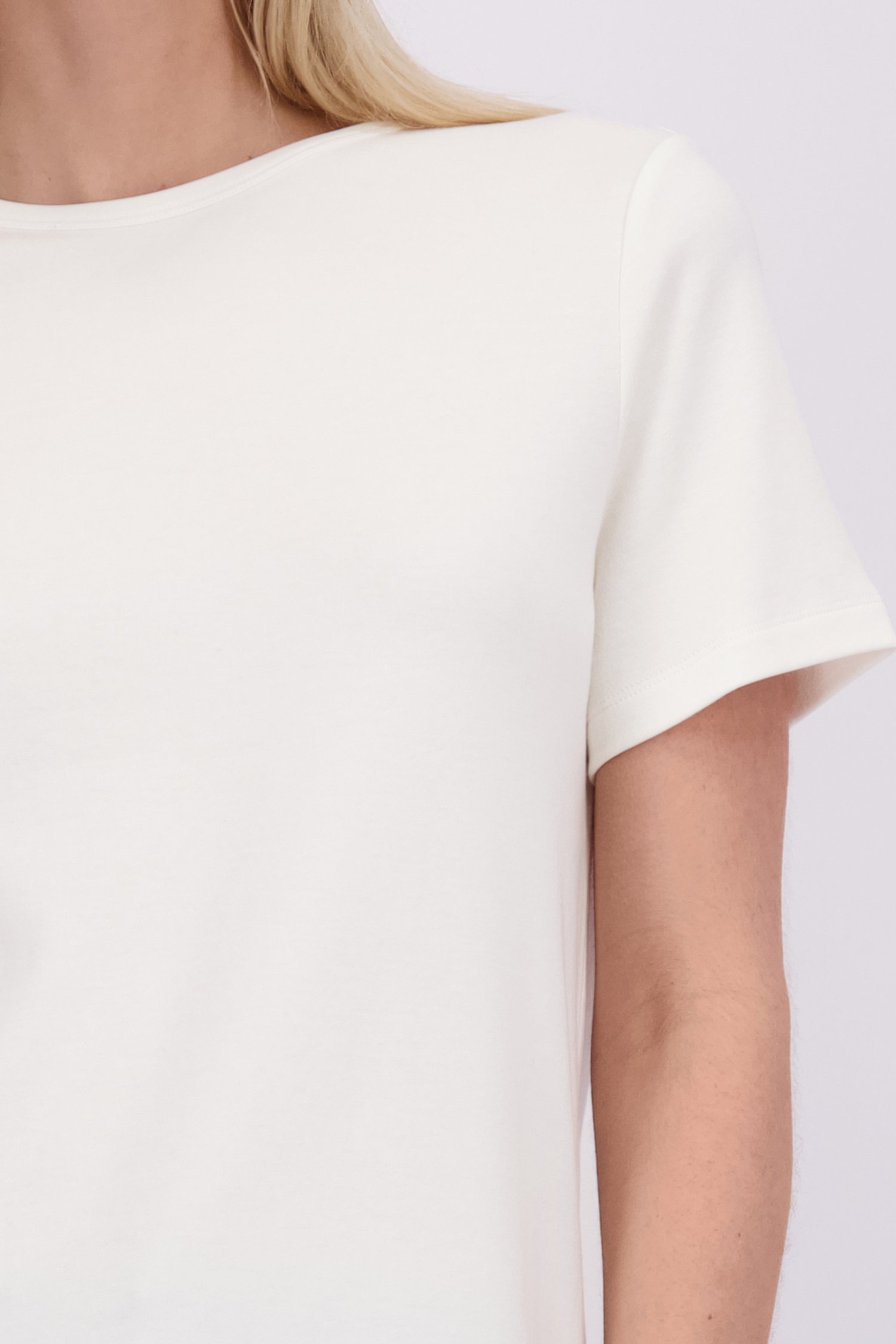 Détail de T-shirt blanc à col rond de Liberty Island pour Femmes