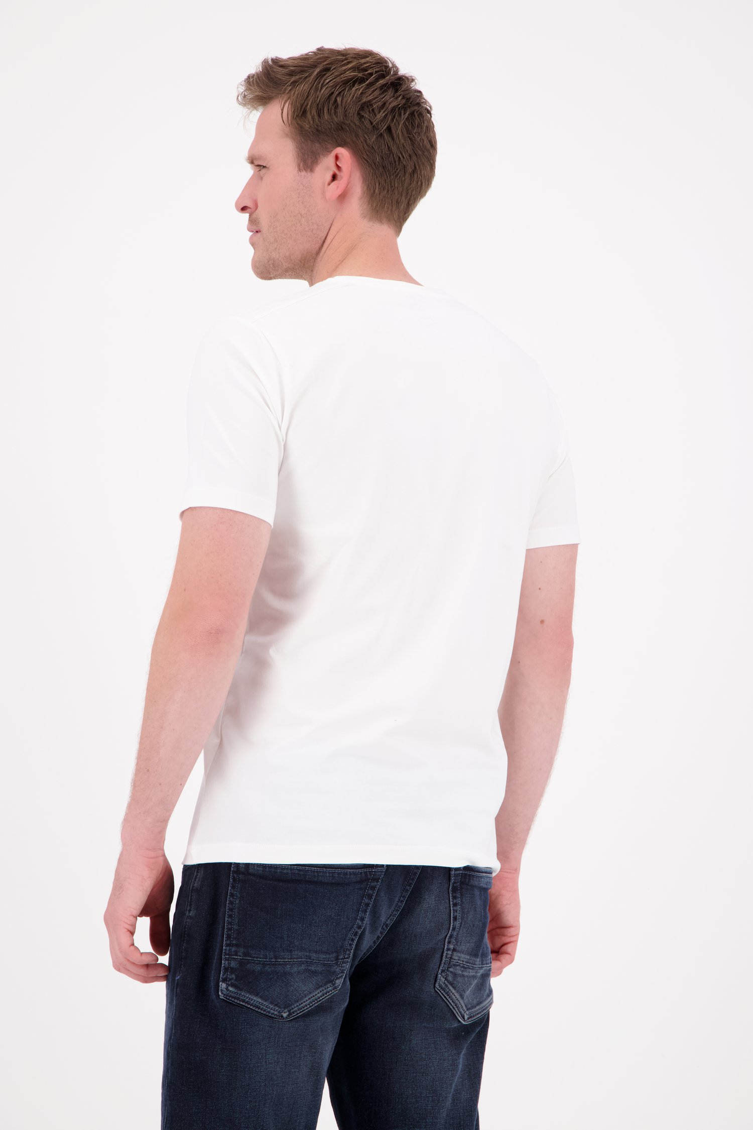 T-shirt blanc à col rond de Ravøtt pour Hommes