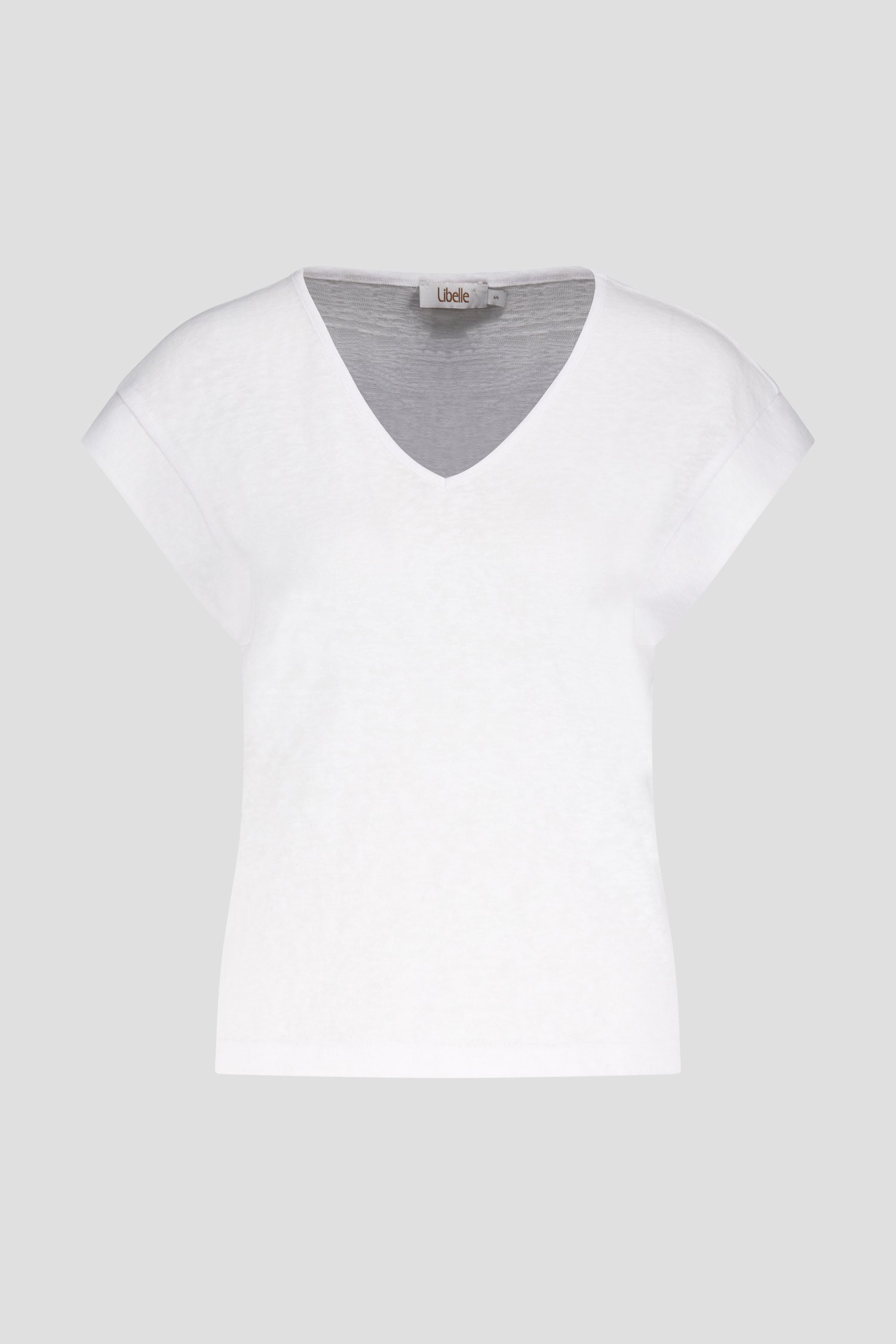 T-shirt blanc à col V de Libelle pour Femmes