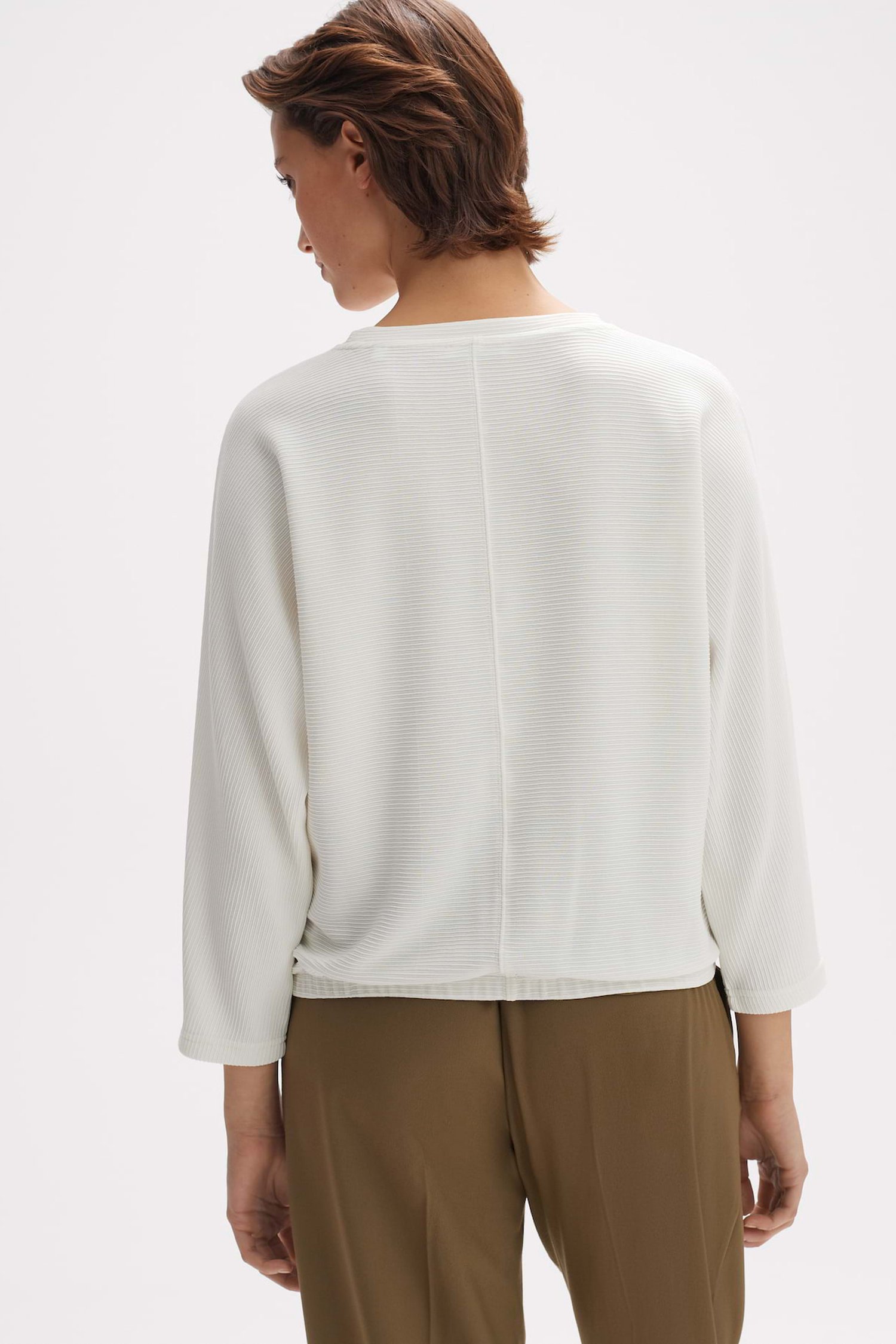 T-shirt blanc à motifs rayés de Opus pour Femmes