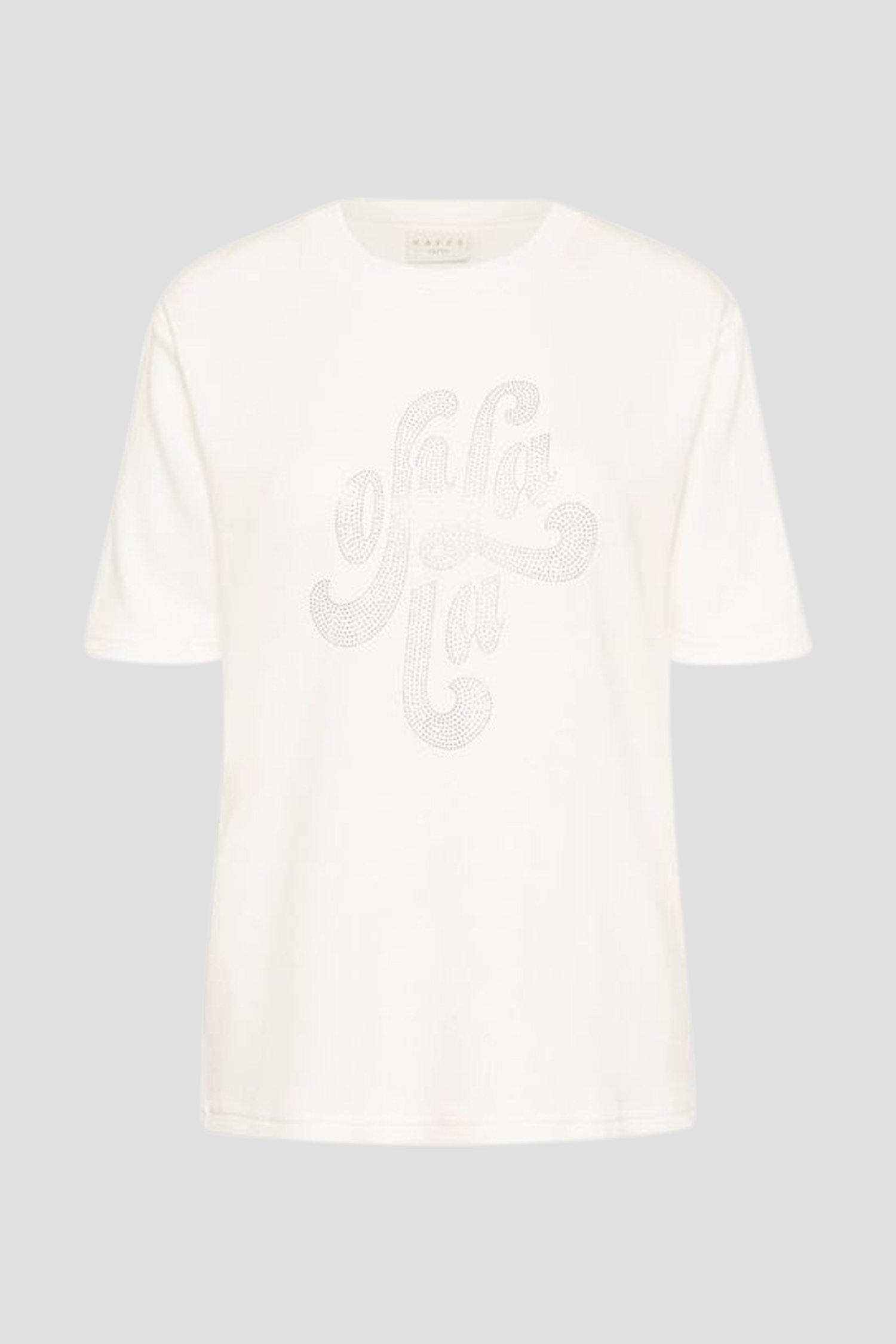 Photo produit 1 de T-shirt blanc avec strass de Kaffe Curve pour Femmes