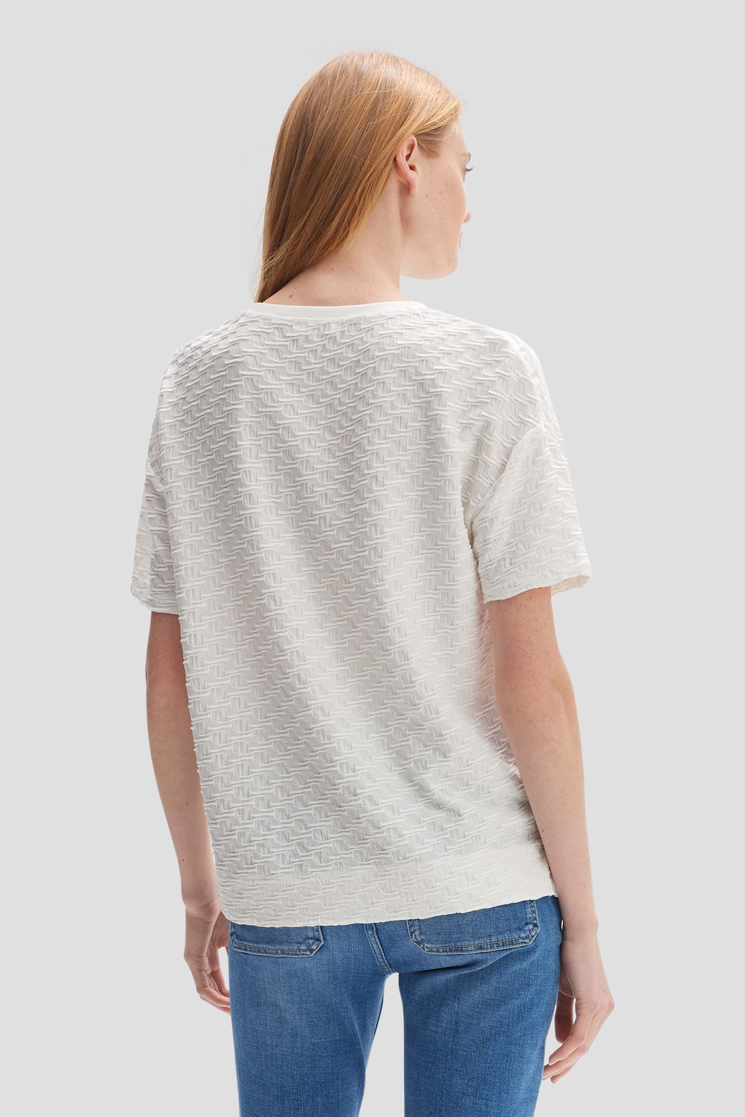T-shirt blanc avec texture de Opus pour Femmes