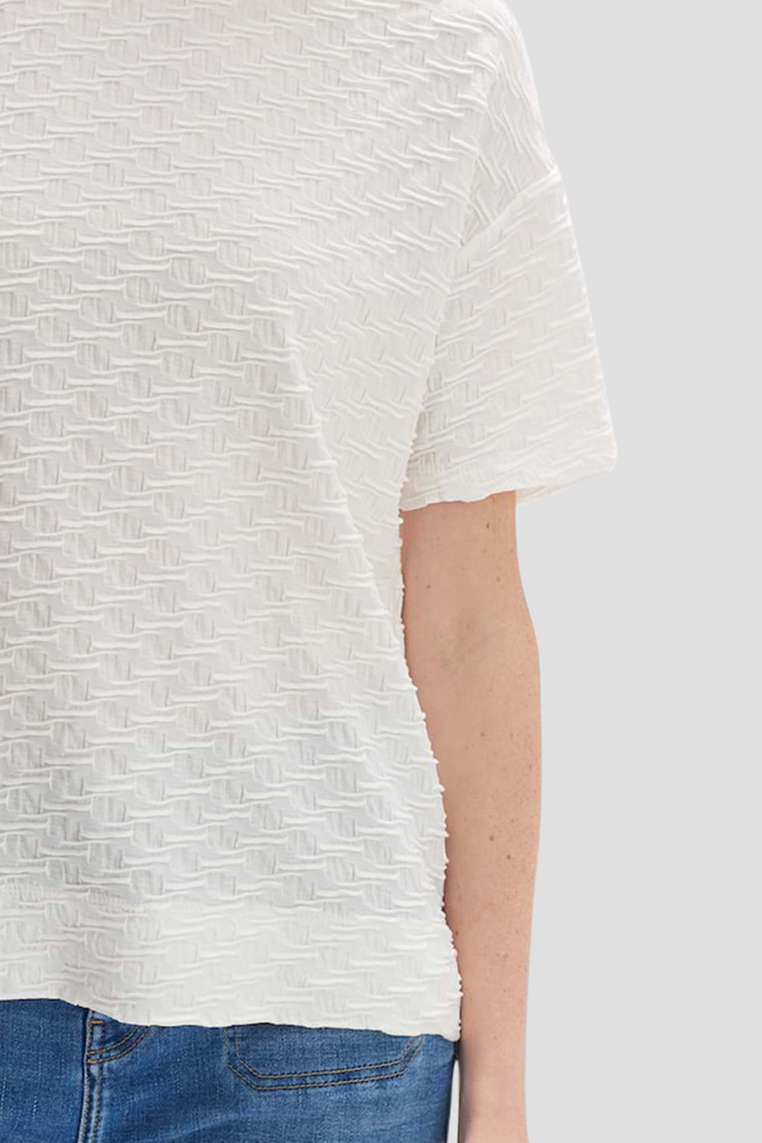 T-shirt blanc avec texture de Opus pour Femmes