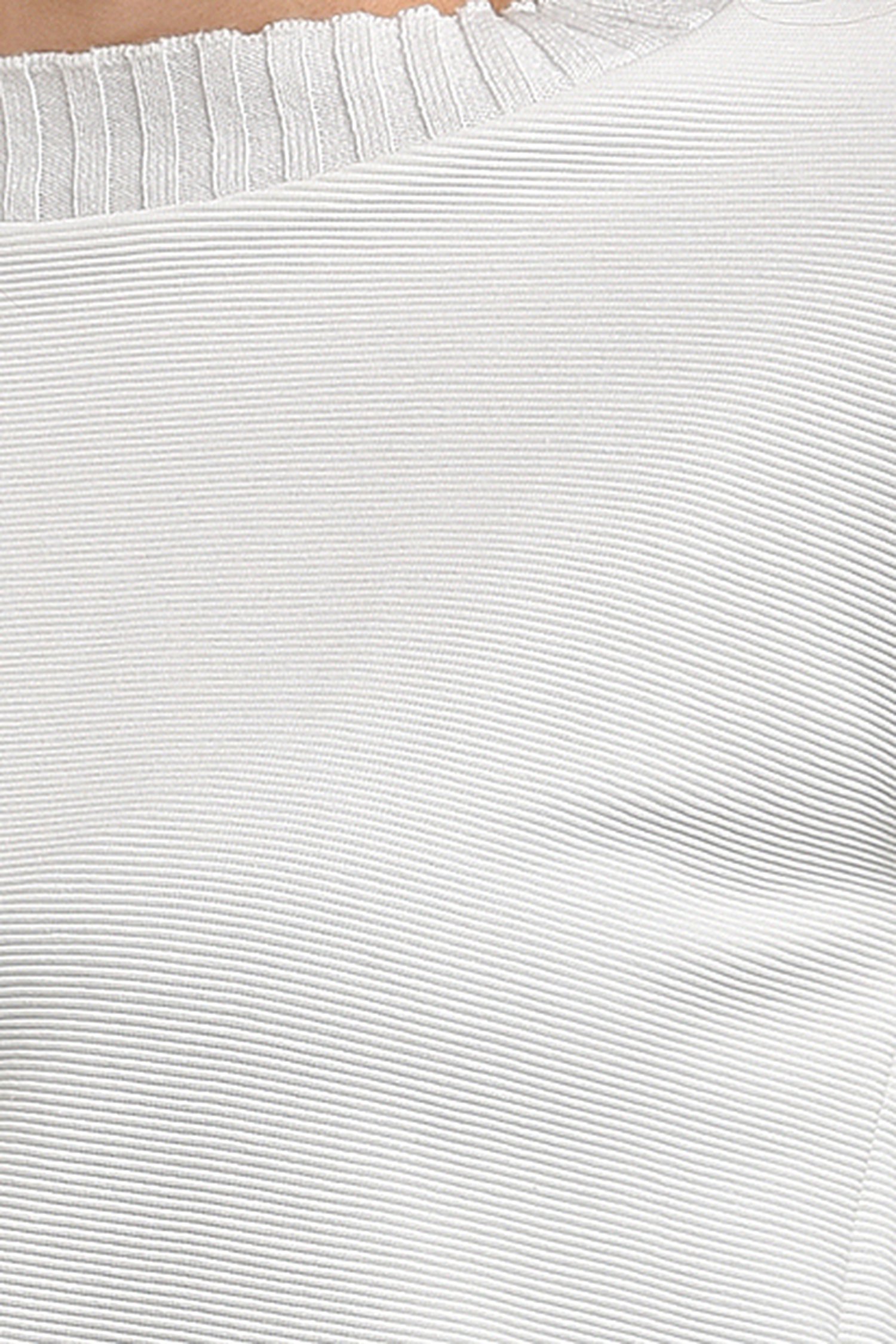 T-shirt blanc en tissu à fines côtes de Bicalla pour Femmes