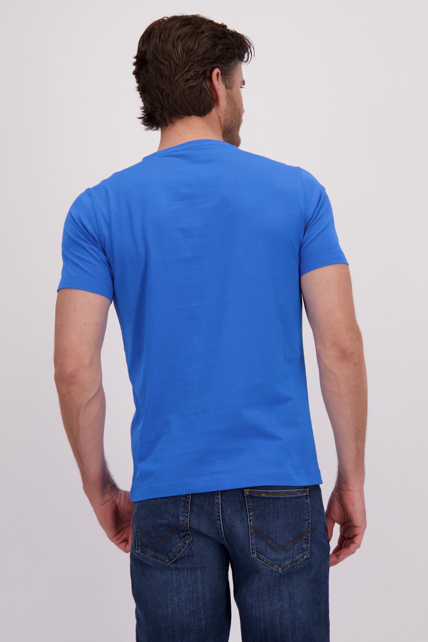 T-shirt bleu à col rond de Liberty Island pour Hommes
