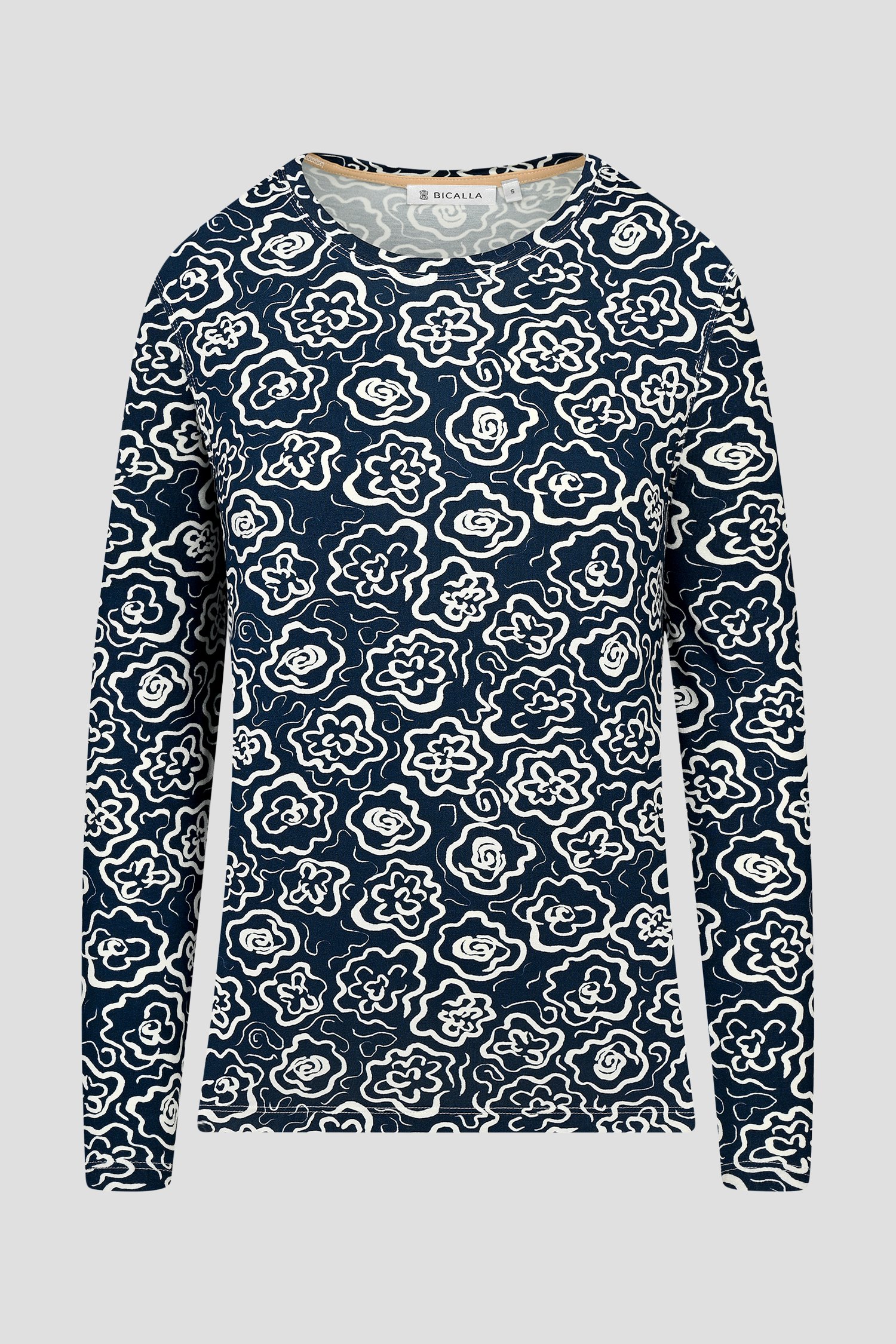 Photo produit 1 de T-shirt bleu à imprimé floral de Bicalla pour Femmes