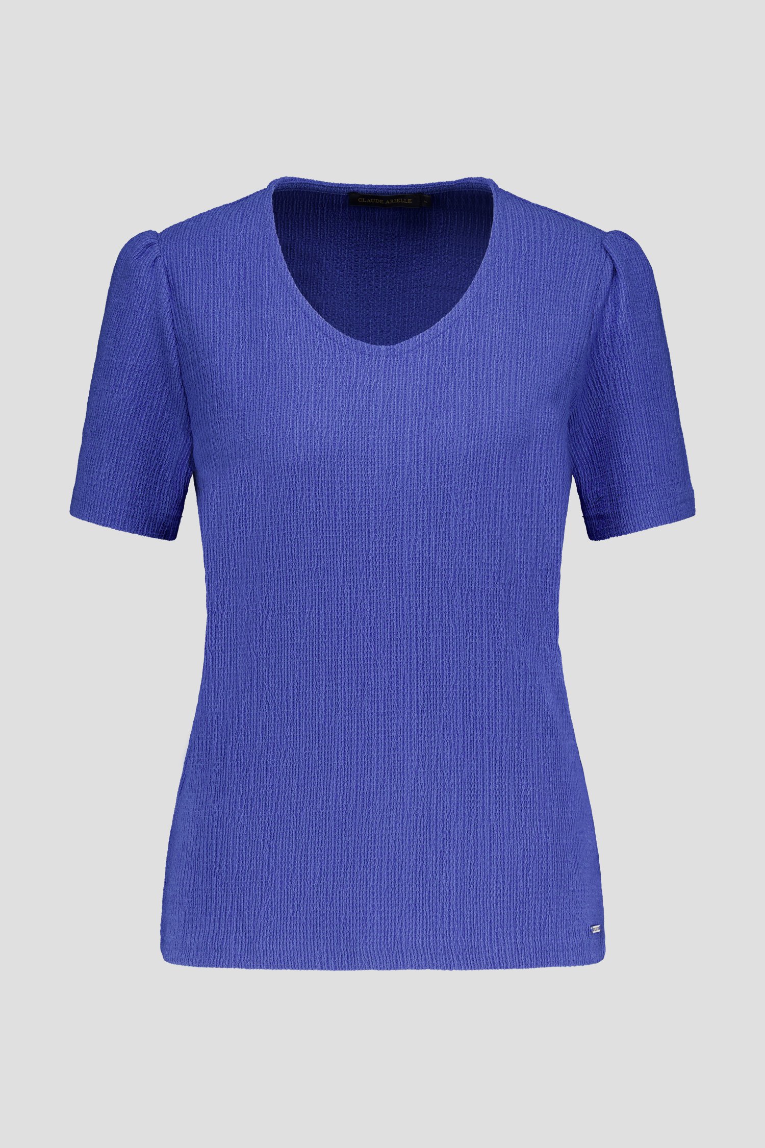 T-shirt bleu à texture gaufrée de Claude Arielle pour Femmes