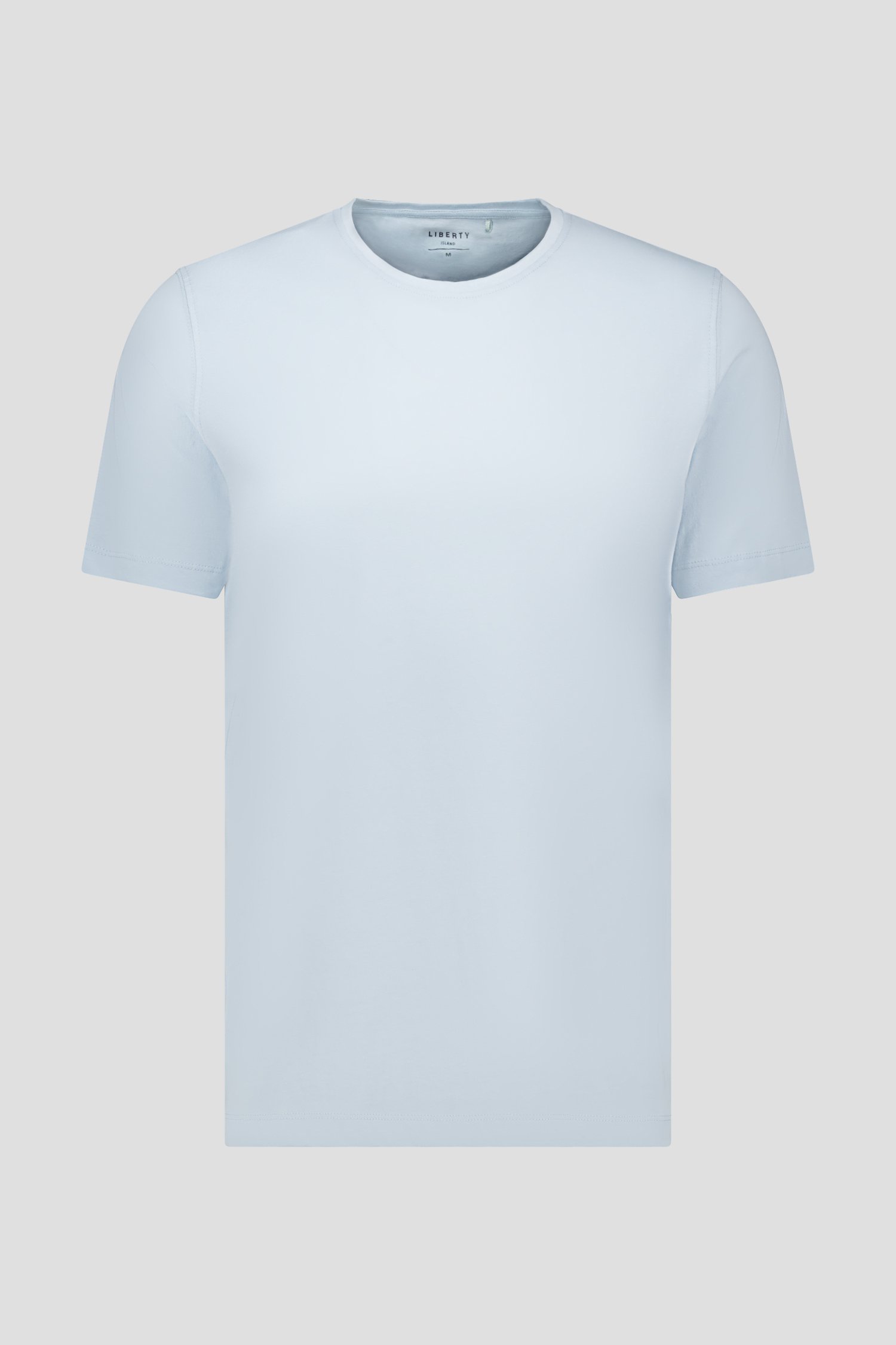 T-shirt bleu clair à col rond de Liberty Island pour Hommes