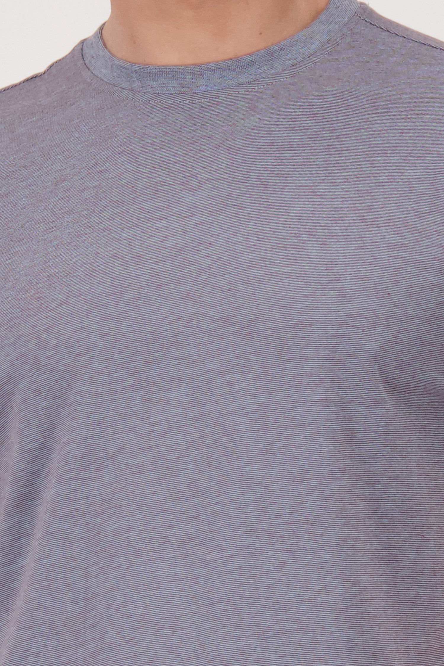T-shirt bleu clair à fines rayures de Casual Five pour Hommes