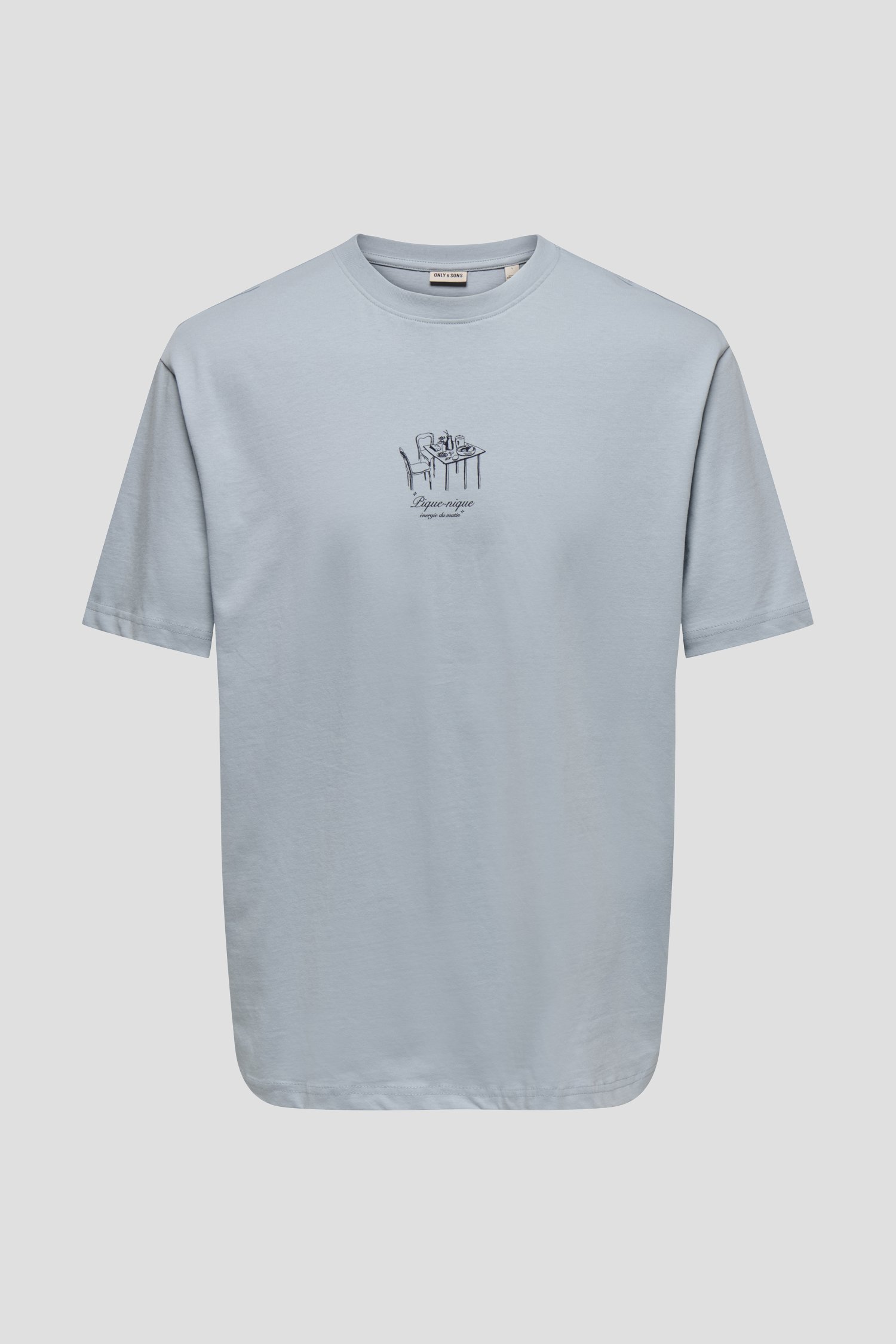 Photo produit 1 de T-shirt bleu clair avec backprint de Only & Sons pour Hommes