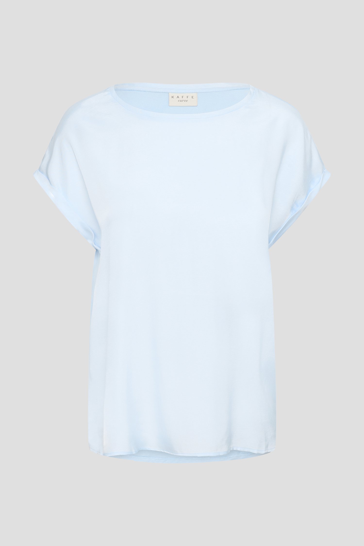 Photo produit 1 de T-shirt bleu clair avec effet satin de Kaffe Curve pour Femmes