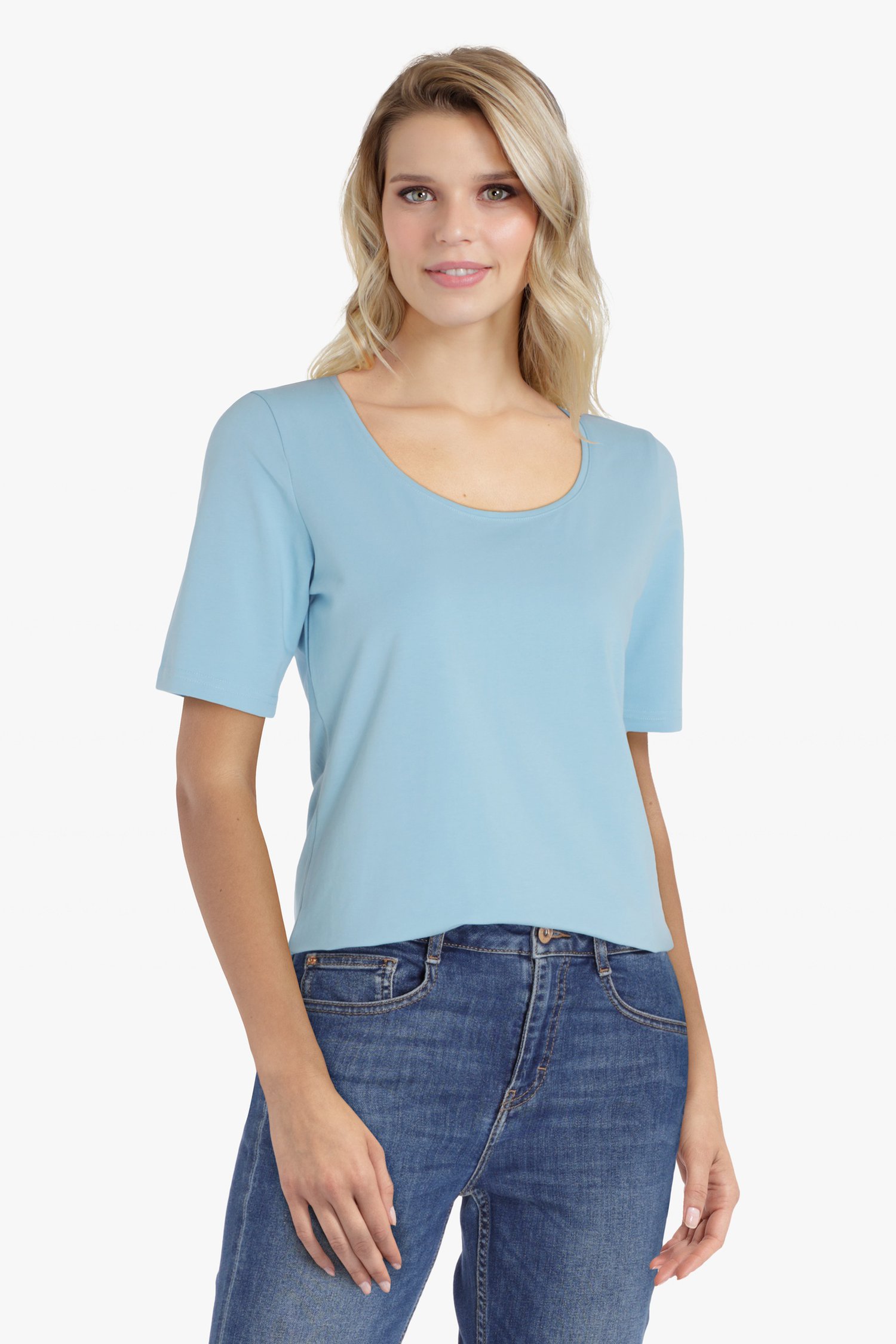 T-shirt bleu clair de Liberty Island pour Femmes
