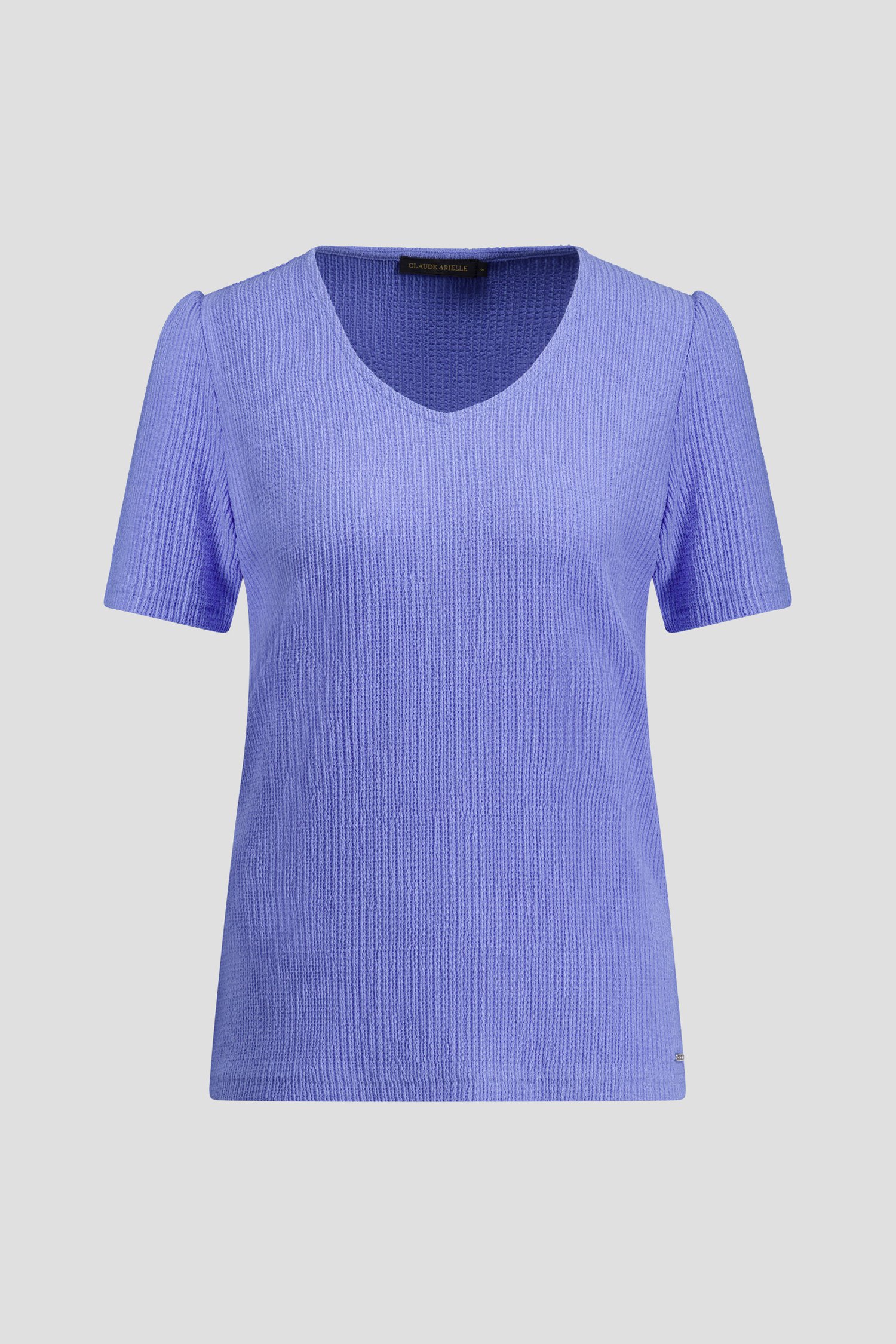 Photo produit 1 de T-shirt bleu en tissu texturé de Claude Arielle pour Femmes