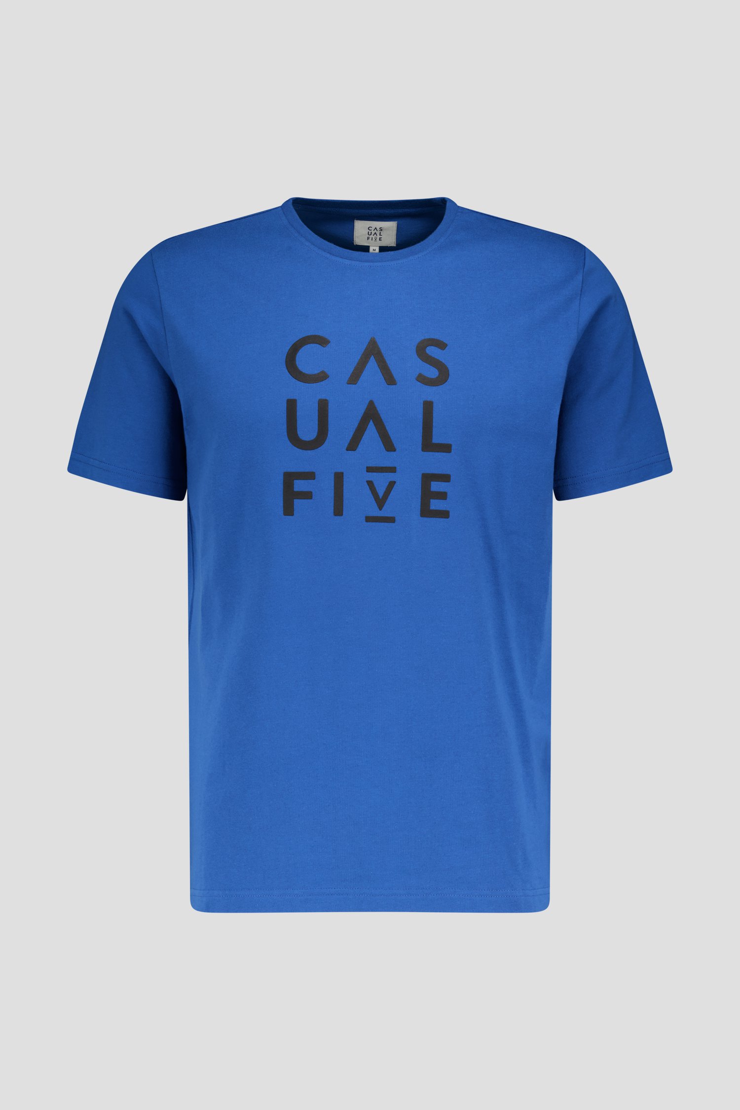 T-shirt bleu foncé à imprimé noir de Casual Five pour Hommes