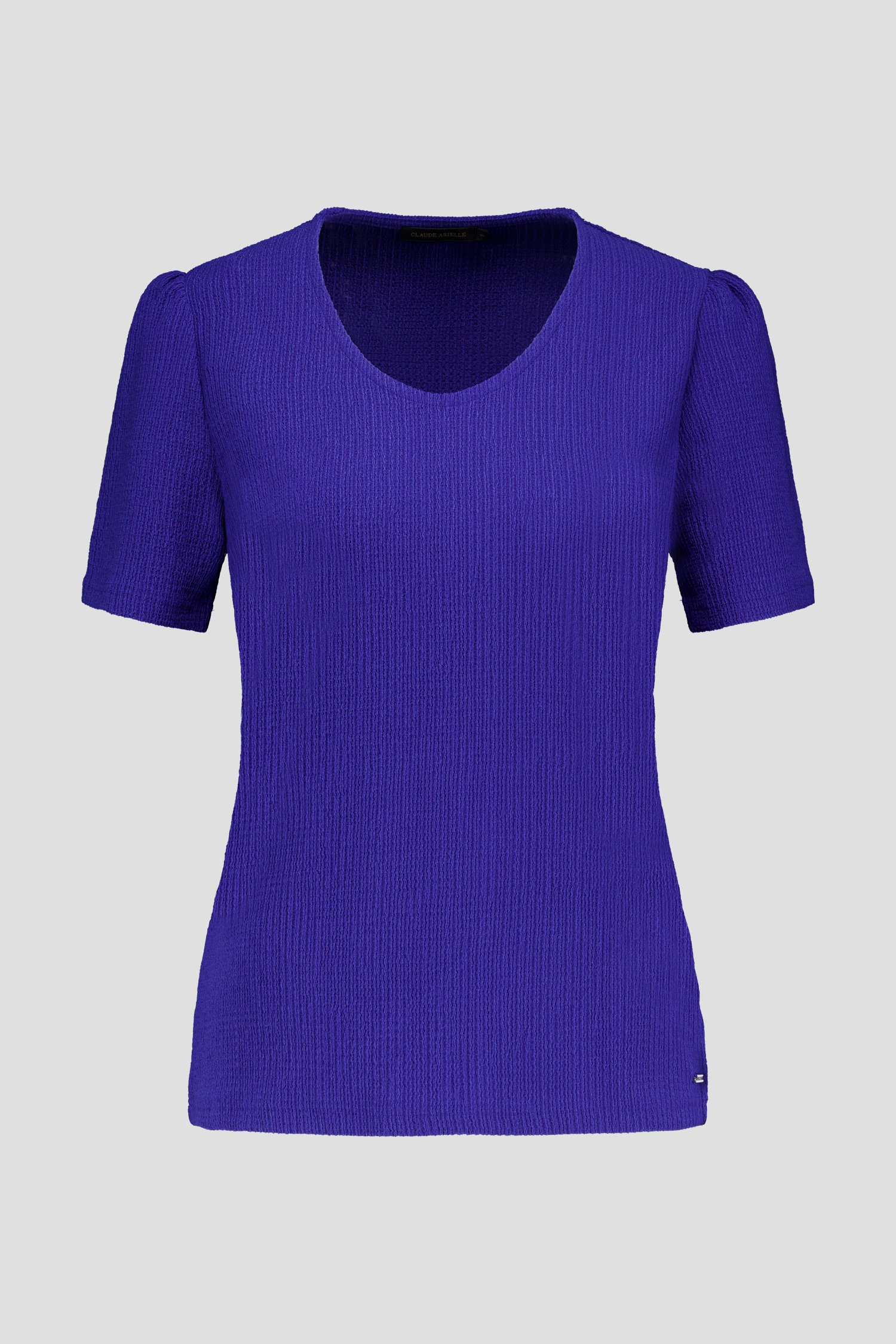T-shirt bleu foncé à texture gaufrée de Claude Arielle pour Femmes