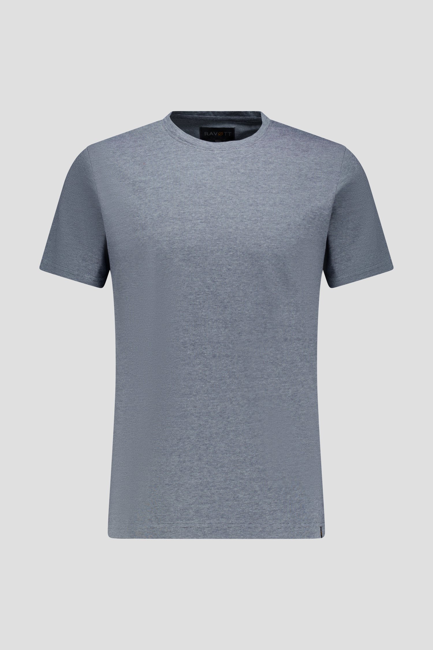 Photo produit 1 de T-shirt bleu gris à fines rayures de Ravøtt pour Hommes
