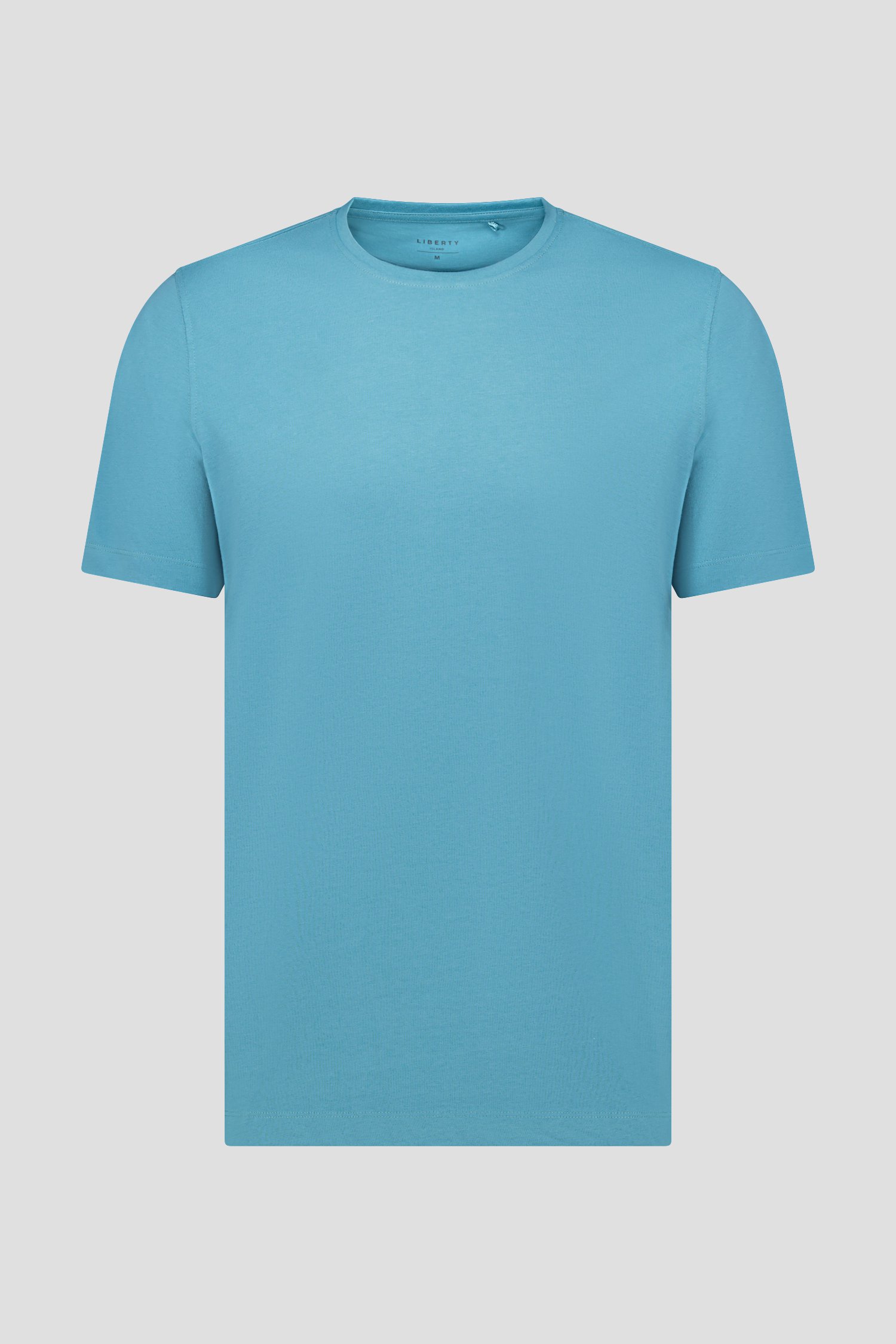 T-shirt bleu-vert à col rond de Liberty Island pour Hommes