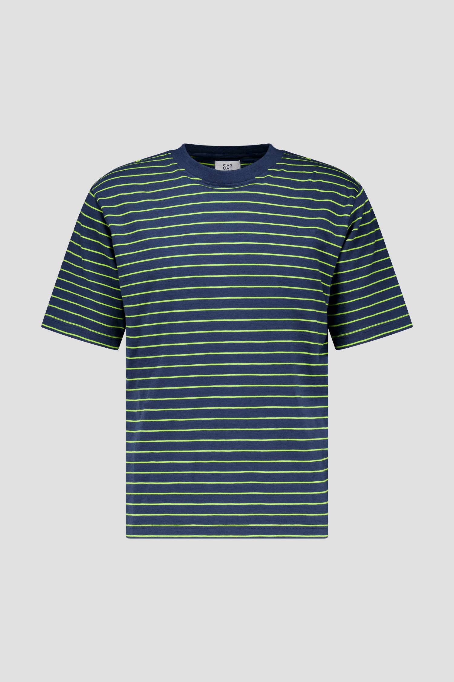 T-shirt bleu-vert à rayures de Casual Five pour Hommes